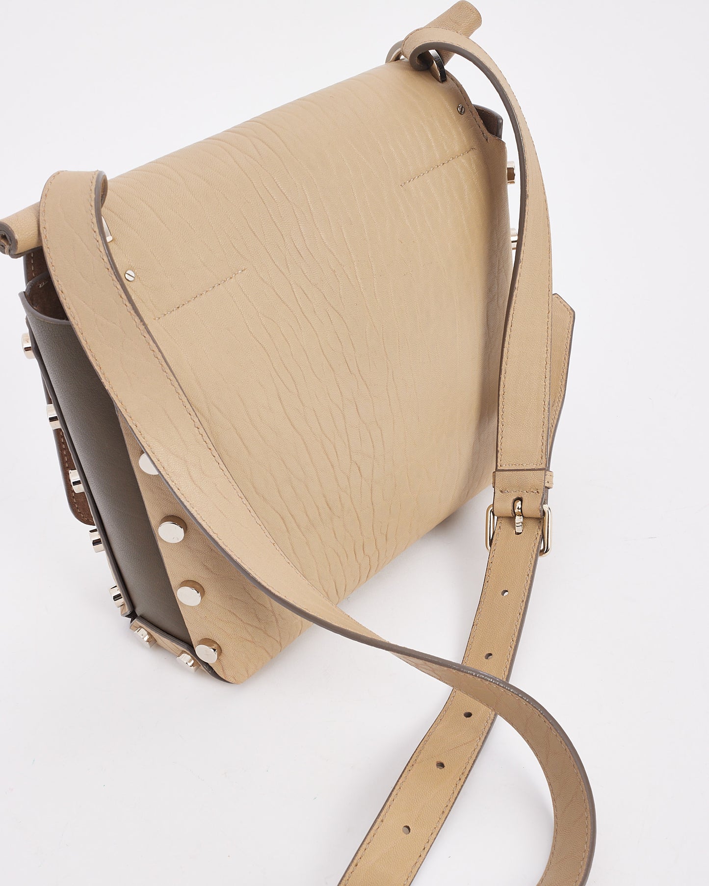 Jimmy Choo Beige Leather Lockett Shoulder Bag