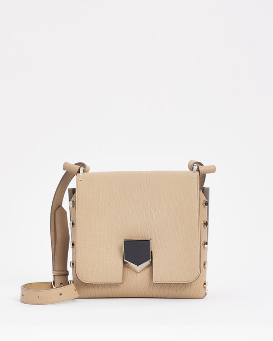 Jimmy Choo Beige Leather Lockett Shoulder Bag