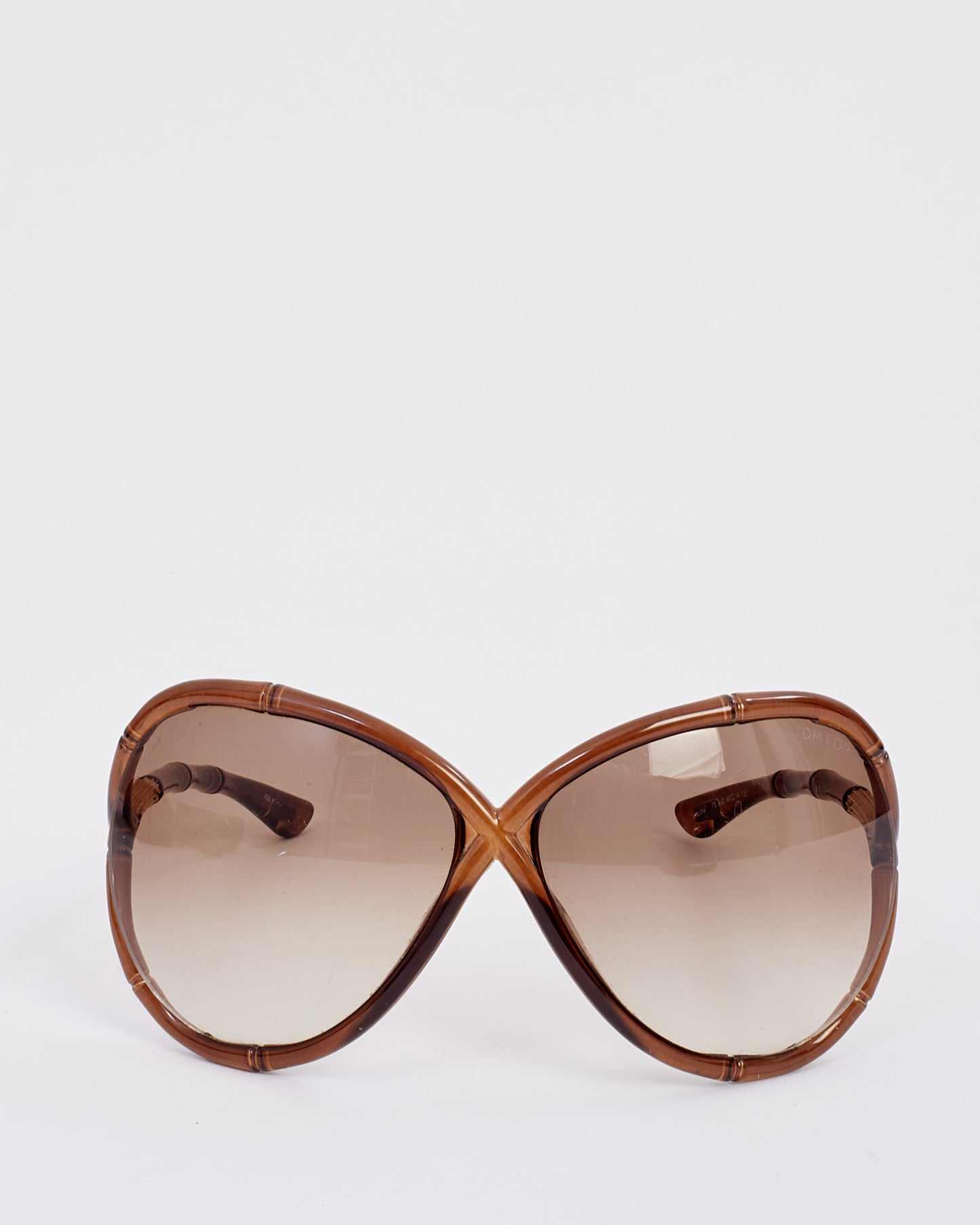 Tom Ford Brown Acetate Oversized Claudia Sunglasses