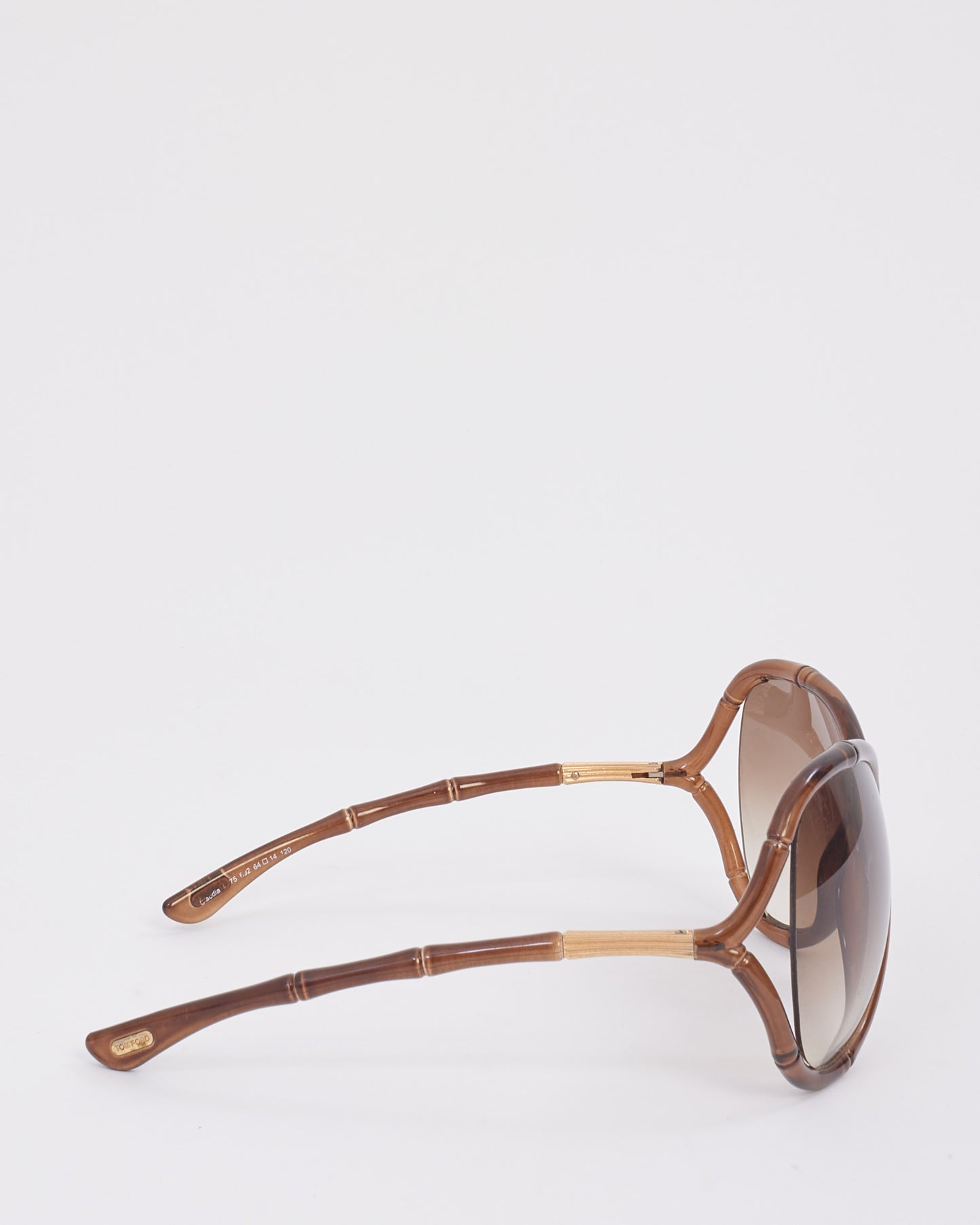 Tom Ford Brown Acetate Oversized Claudia Sunglasses