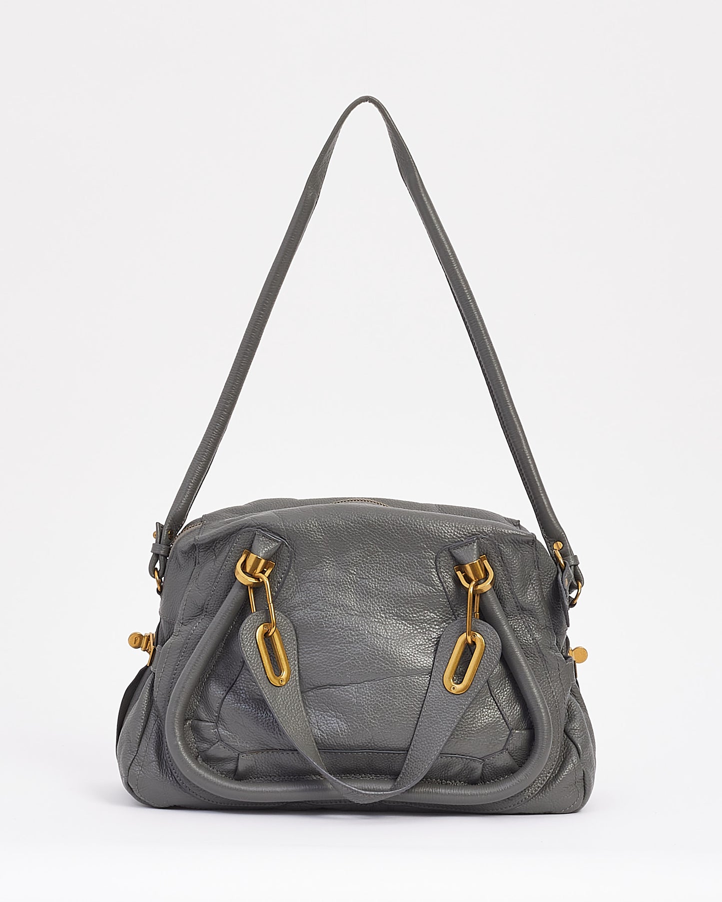 Chloé Dark Grey Leather Paraty Bag