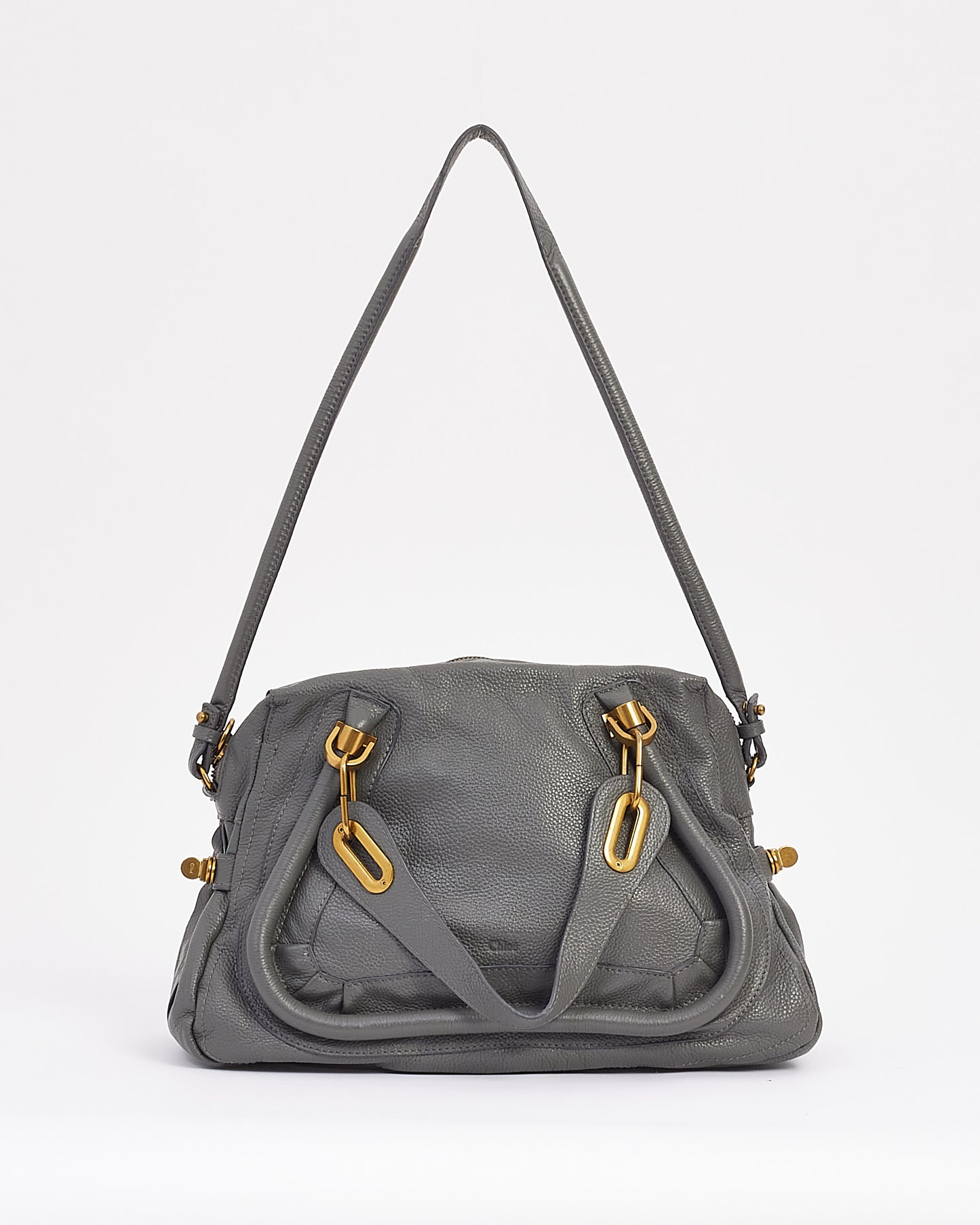 Chloé Dark Grey Leather Paraty Bag