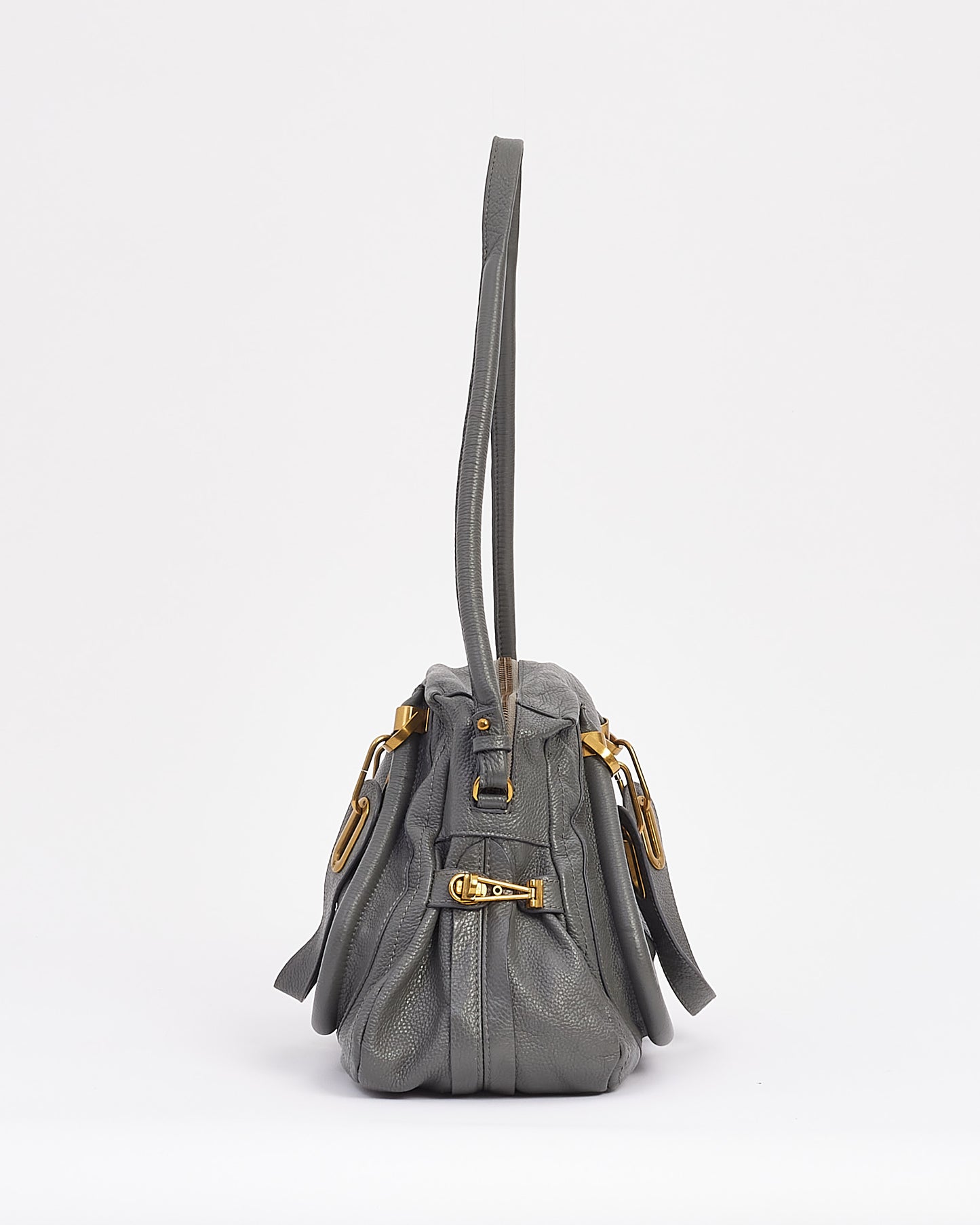 Chloé Dark Grey Leather Paraty Bag