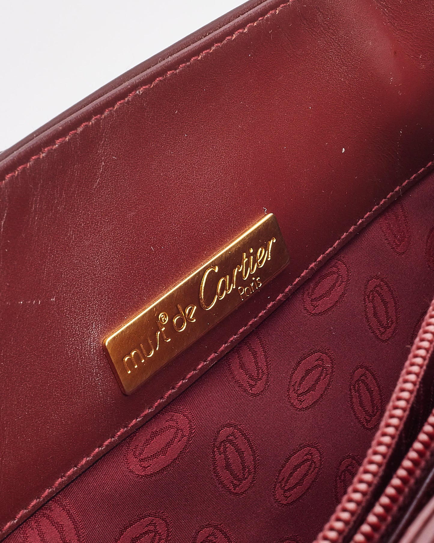 Cartier Burgundy Leather Must De Cartier Crossbody Bag