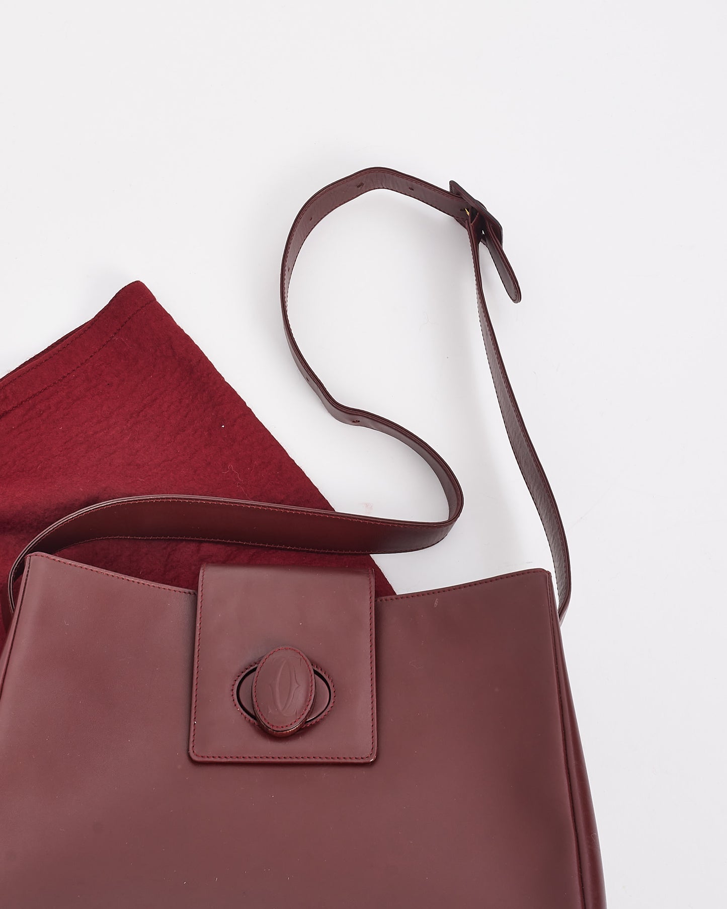 Cartier Burgundy Leather Must De Cartier Crossbody Bag