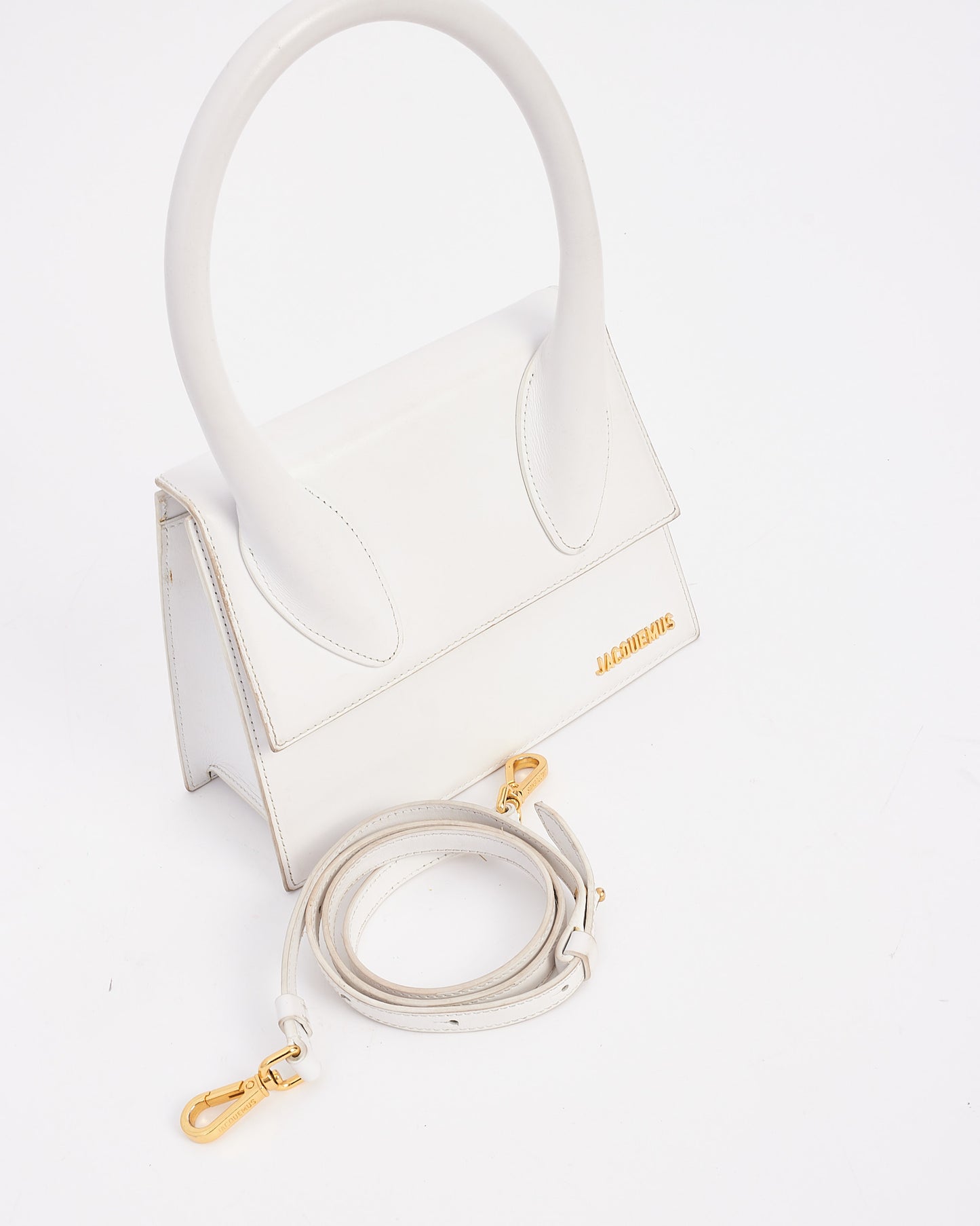 Jacquemus White Leather Le Papier Le Grand Chiquito Bag