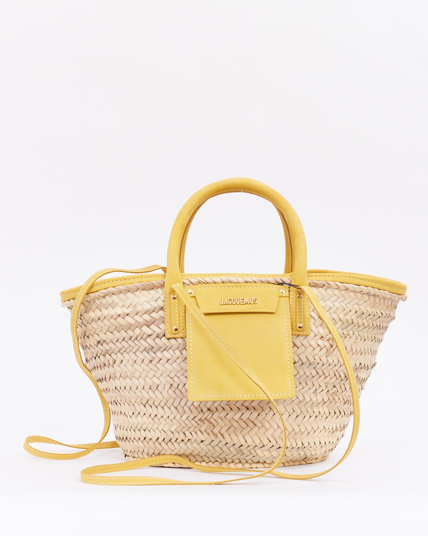 Jacquemus Beige 
Yellow Le Raphia 
Le Panier Soli
 Tote