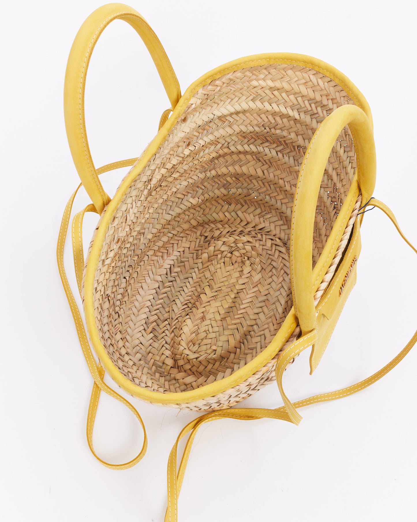 Jacquemus Beige 
Yellow Le Raphia 
Le Panier Soli
 Tote