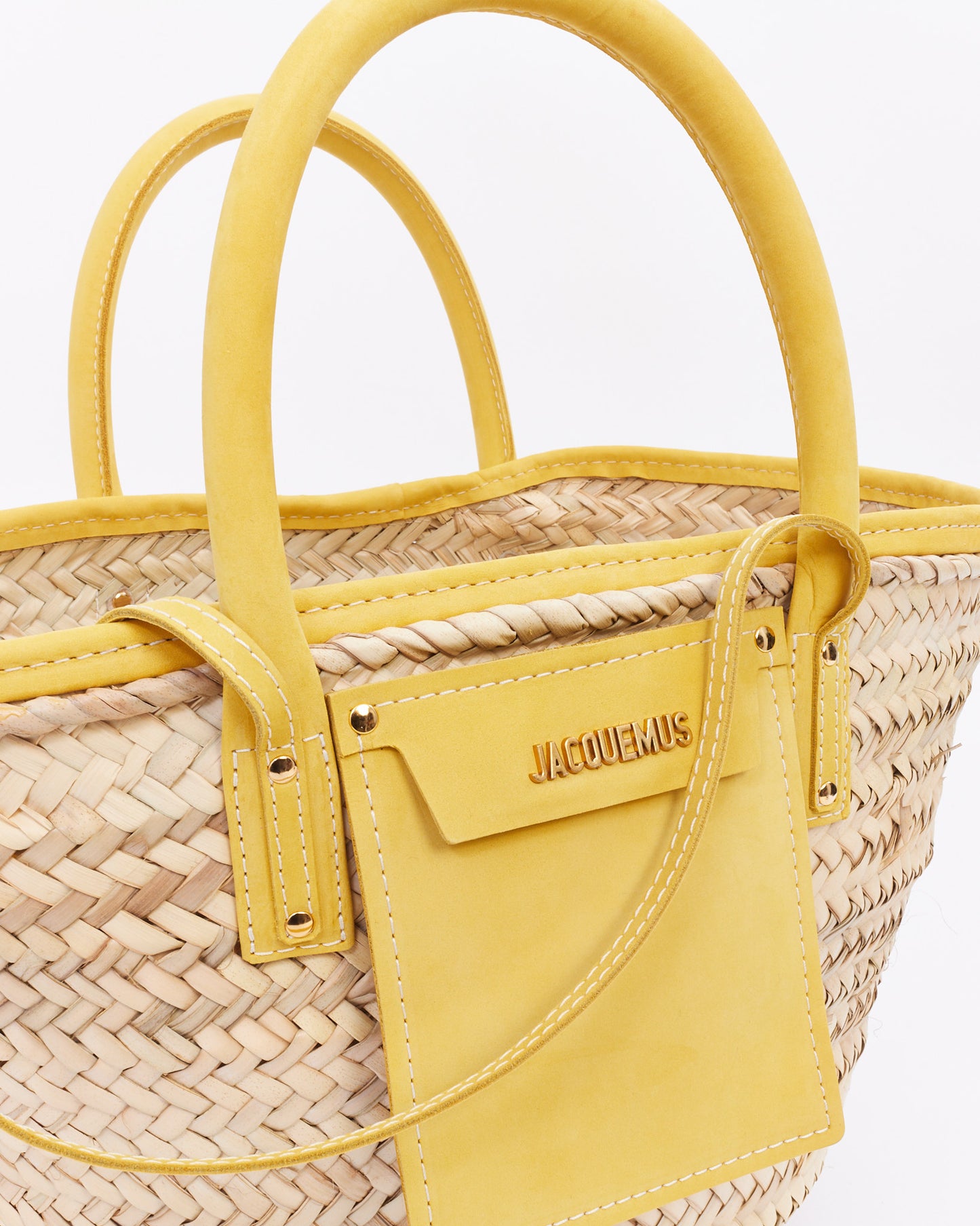 Jacquemus Beige 
Yellow Le Raphia 
Le Panier Soli
 Tote