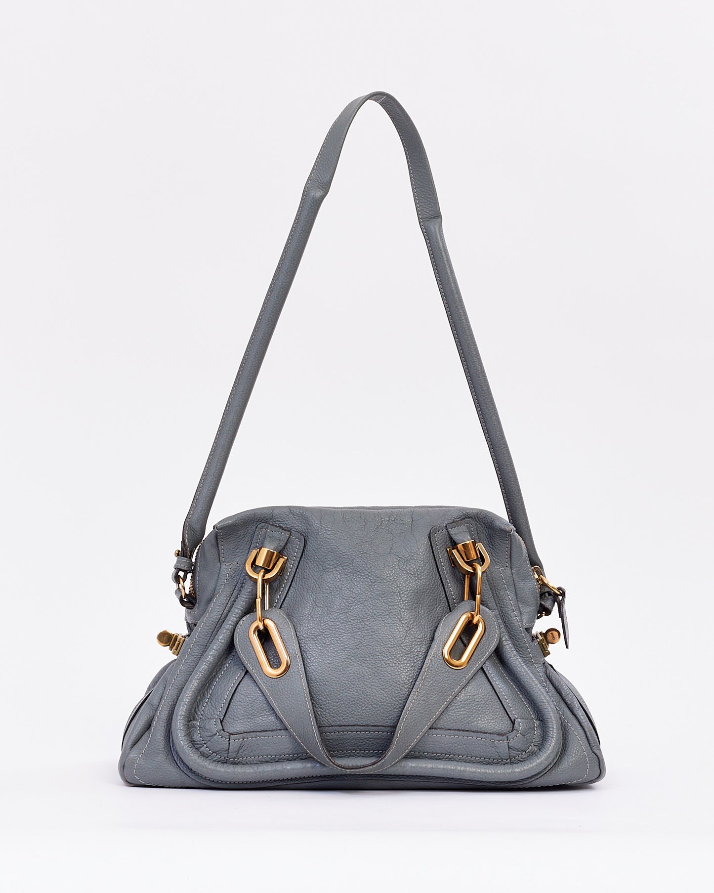 Chloé Light Grey Leather Paraty Bag