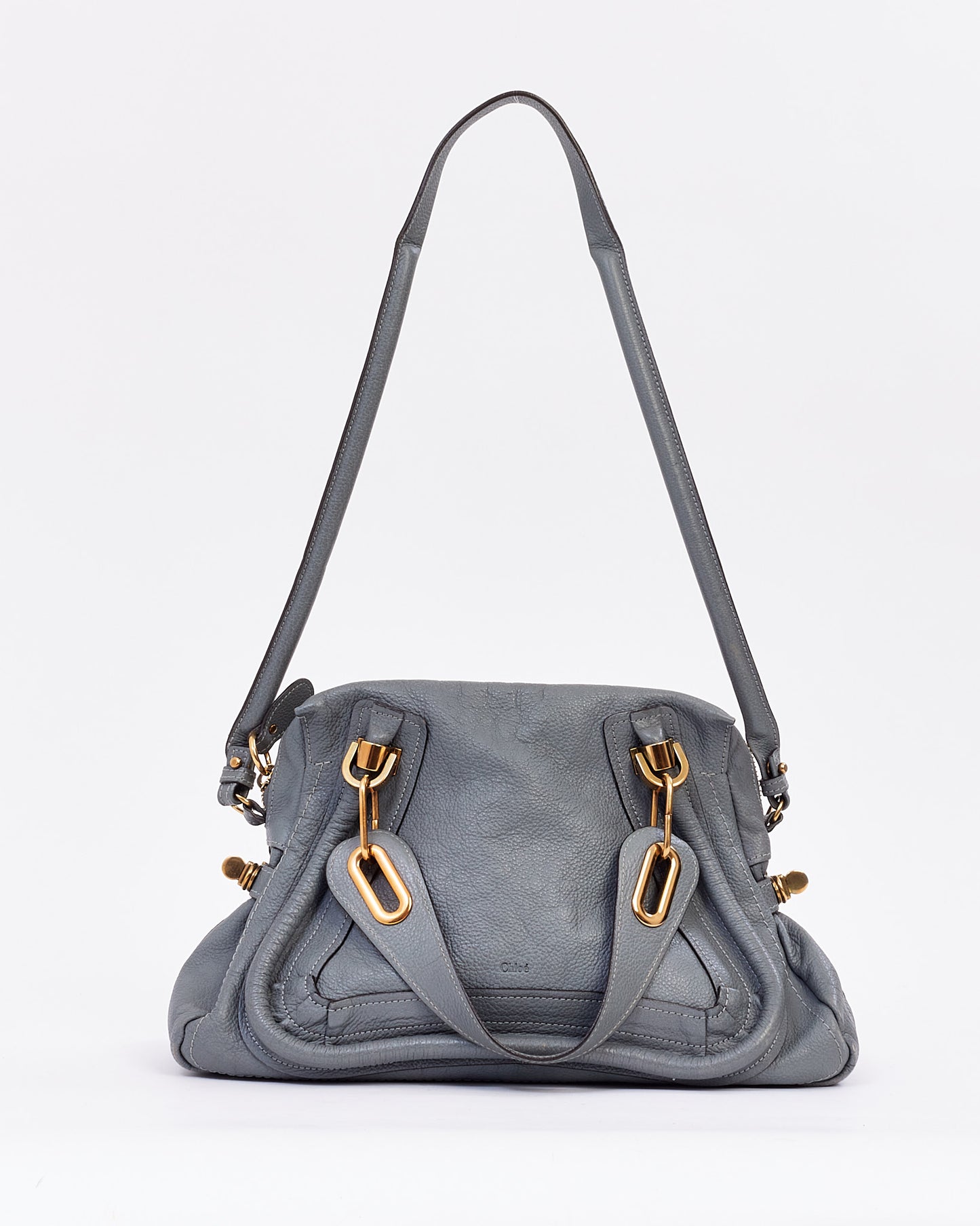 Chloé Light Grey Leather Paraty Bag