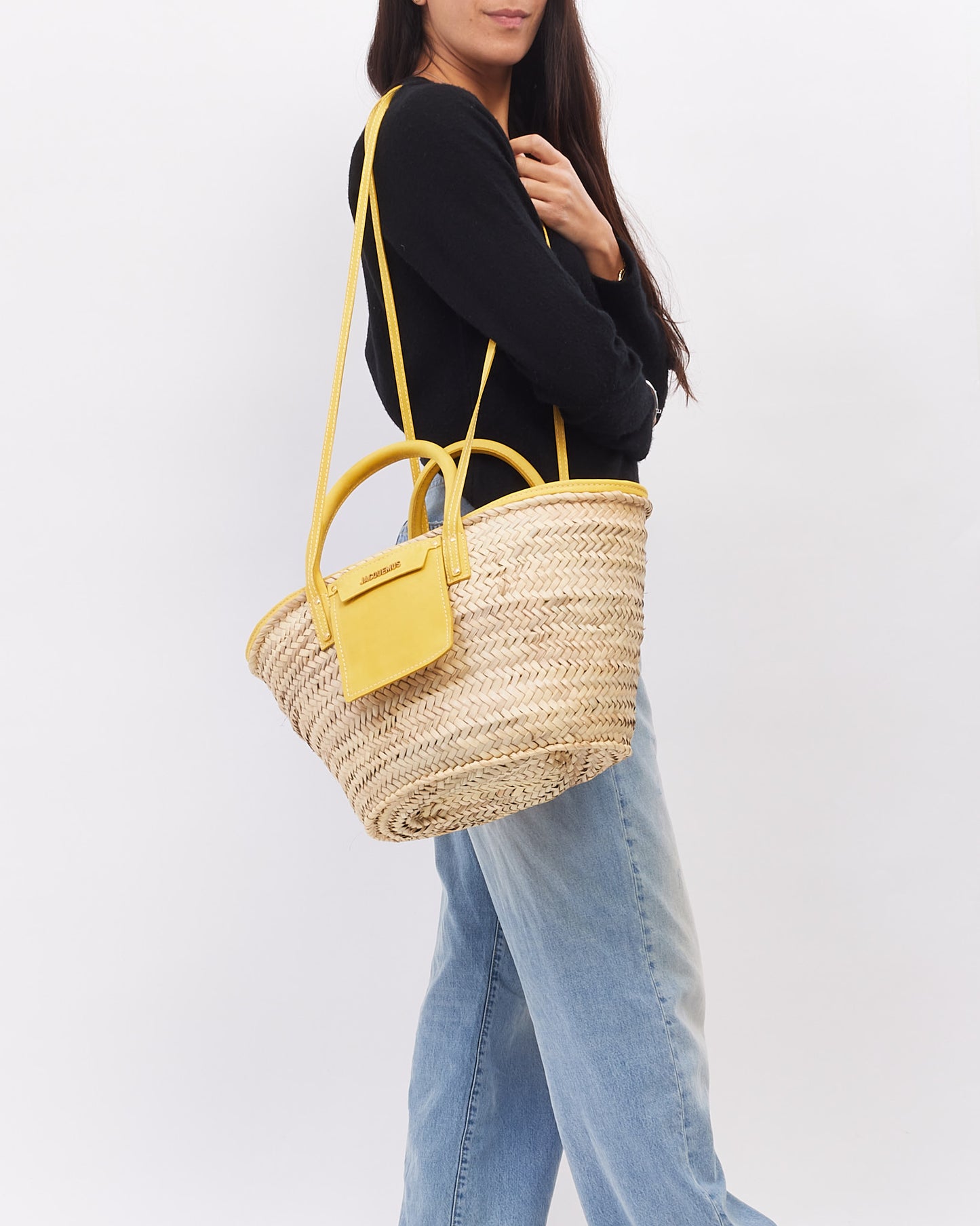 Jacquemus Beige 
Yellow Le Raphia 
Le Panier Soli
 Tote