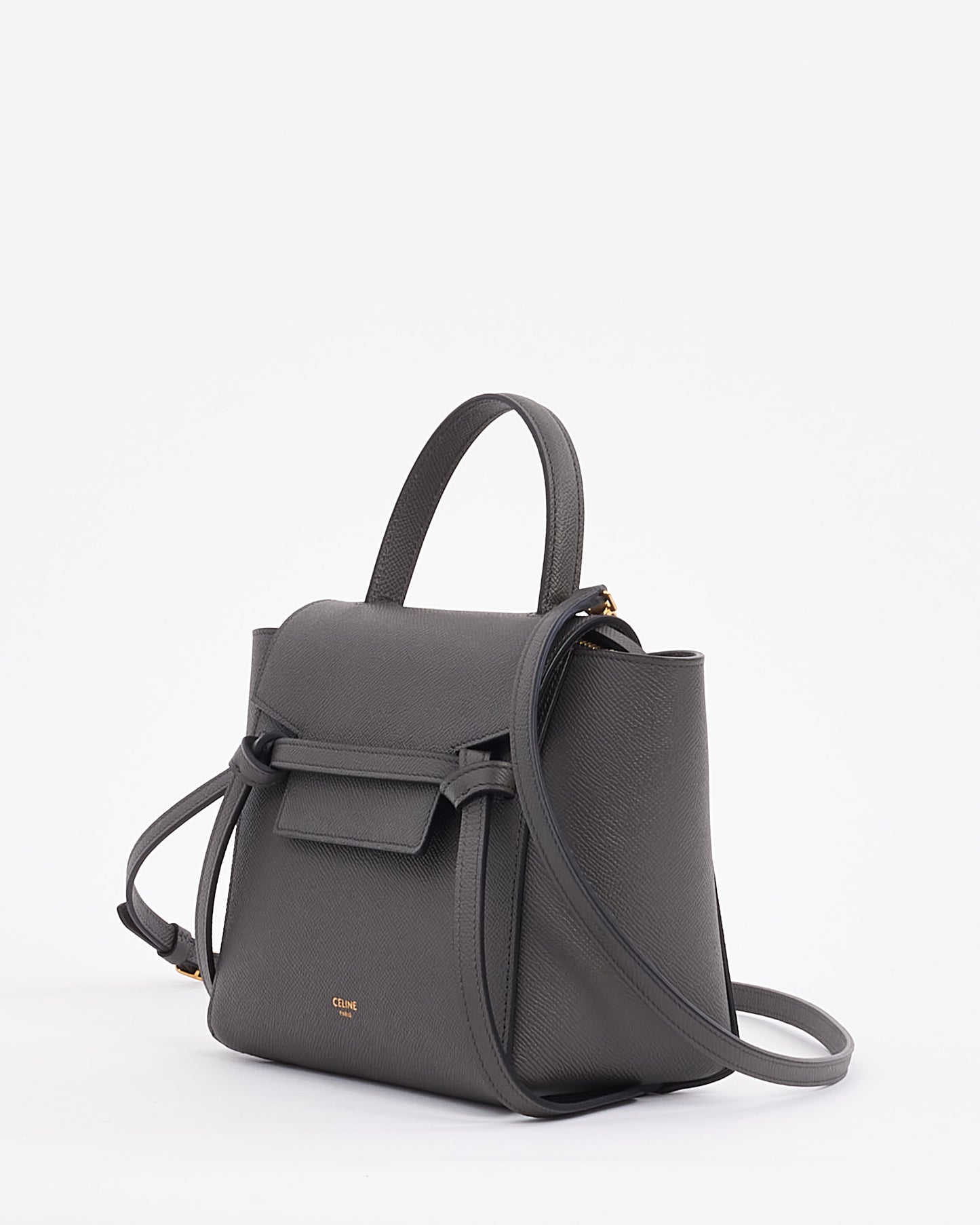 Celine Grey Grained Leather Nano Belt Bag