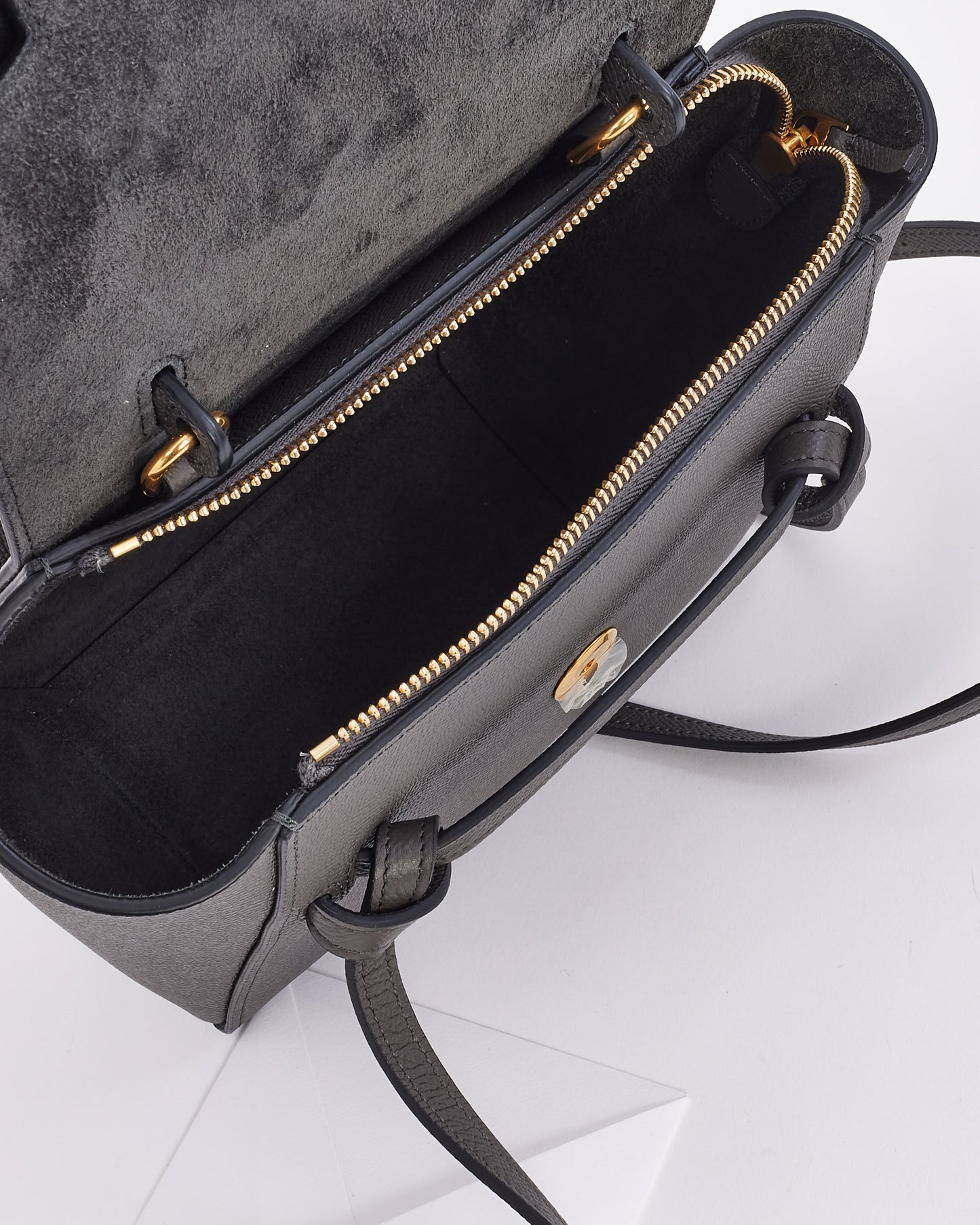 Celine Grey Grained Leather Nano Belt Bag