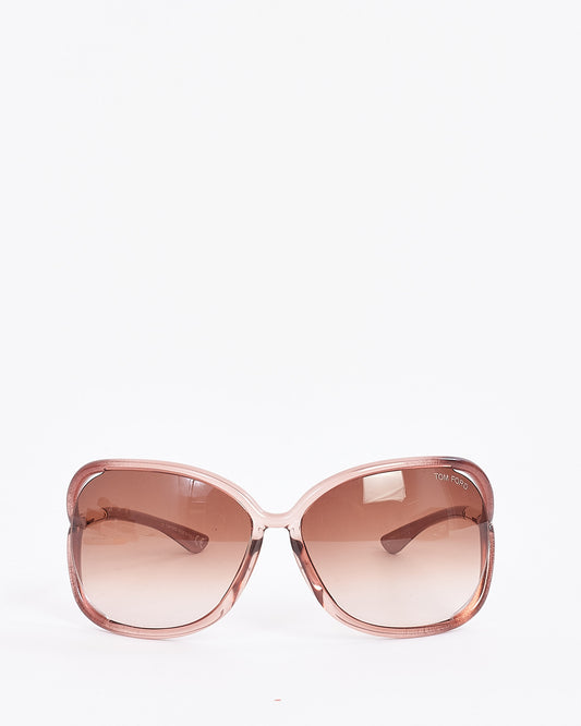 Lunettes de soleil surdimensionnées roses Tom Ford Raquel TF76 dégradées