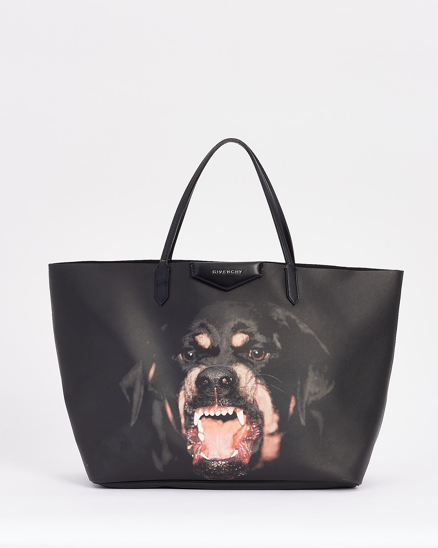 Givenchy Black Coated Canvas Rottweiler Large Tote Bag