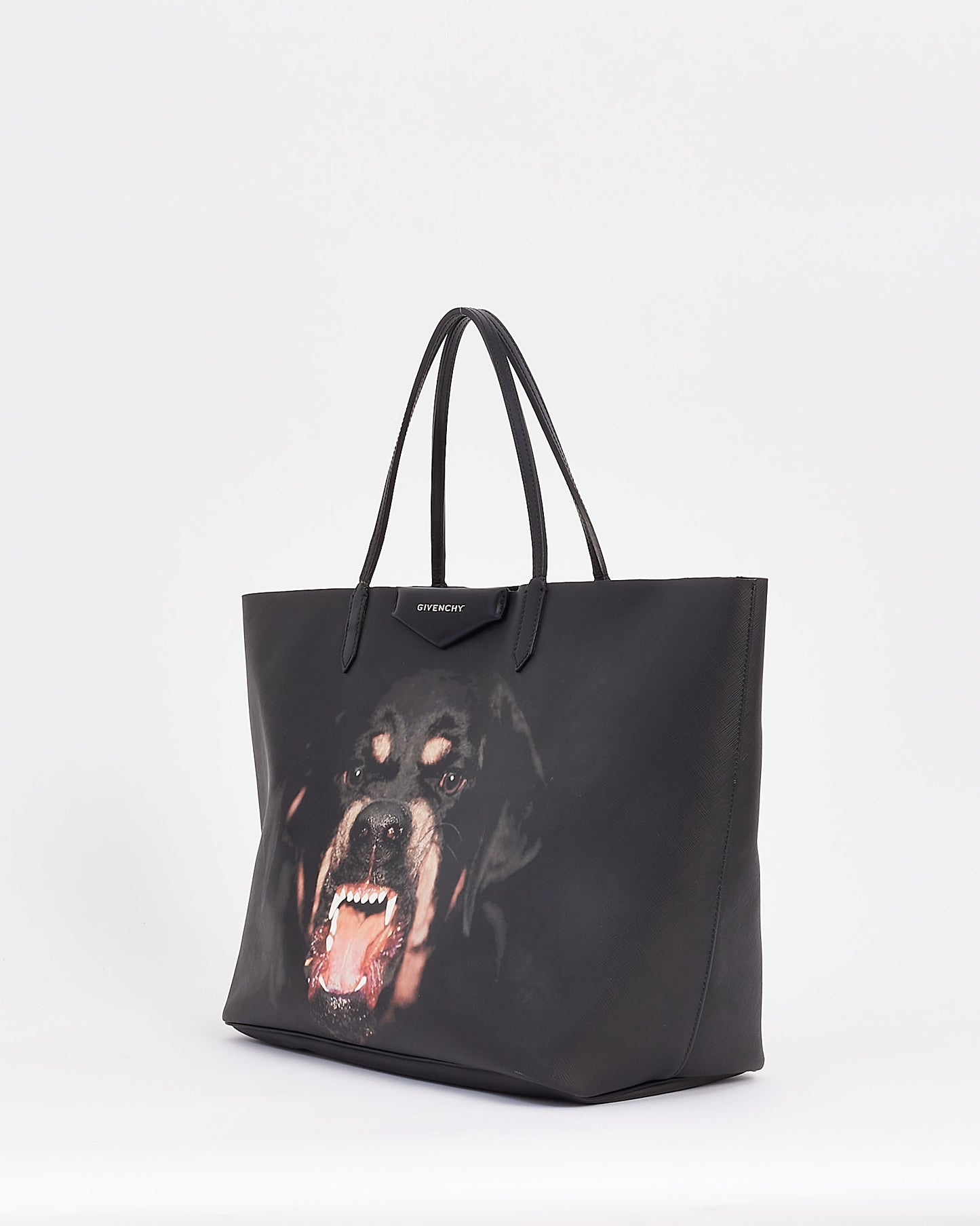 Givenchy Black Coated Canvas Rottweiler Large Tote Bag