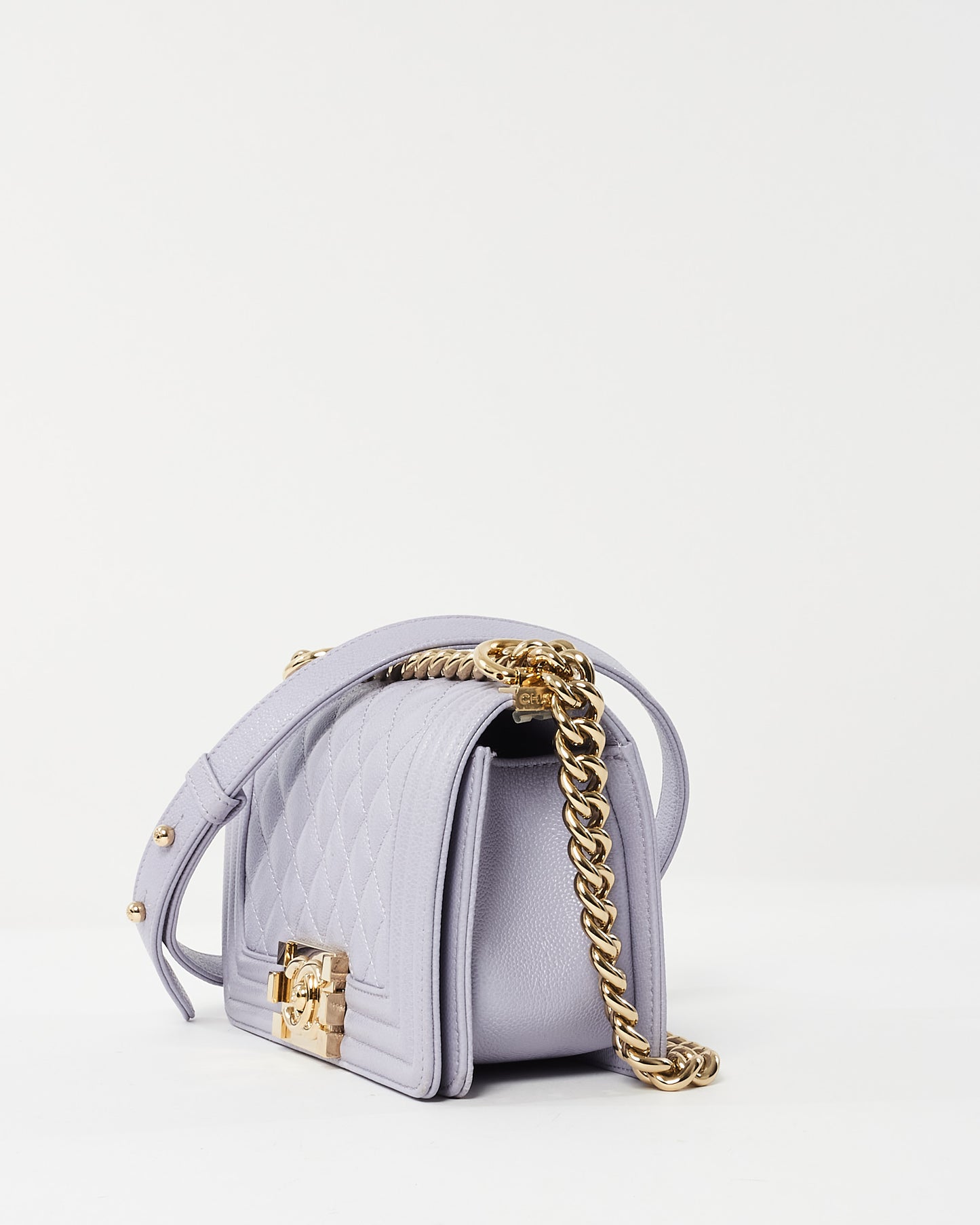 Chanel Lavender Caviar Leather Small Boy Bag CPHW