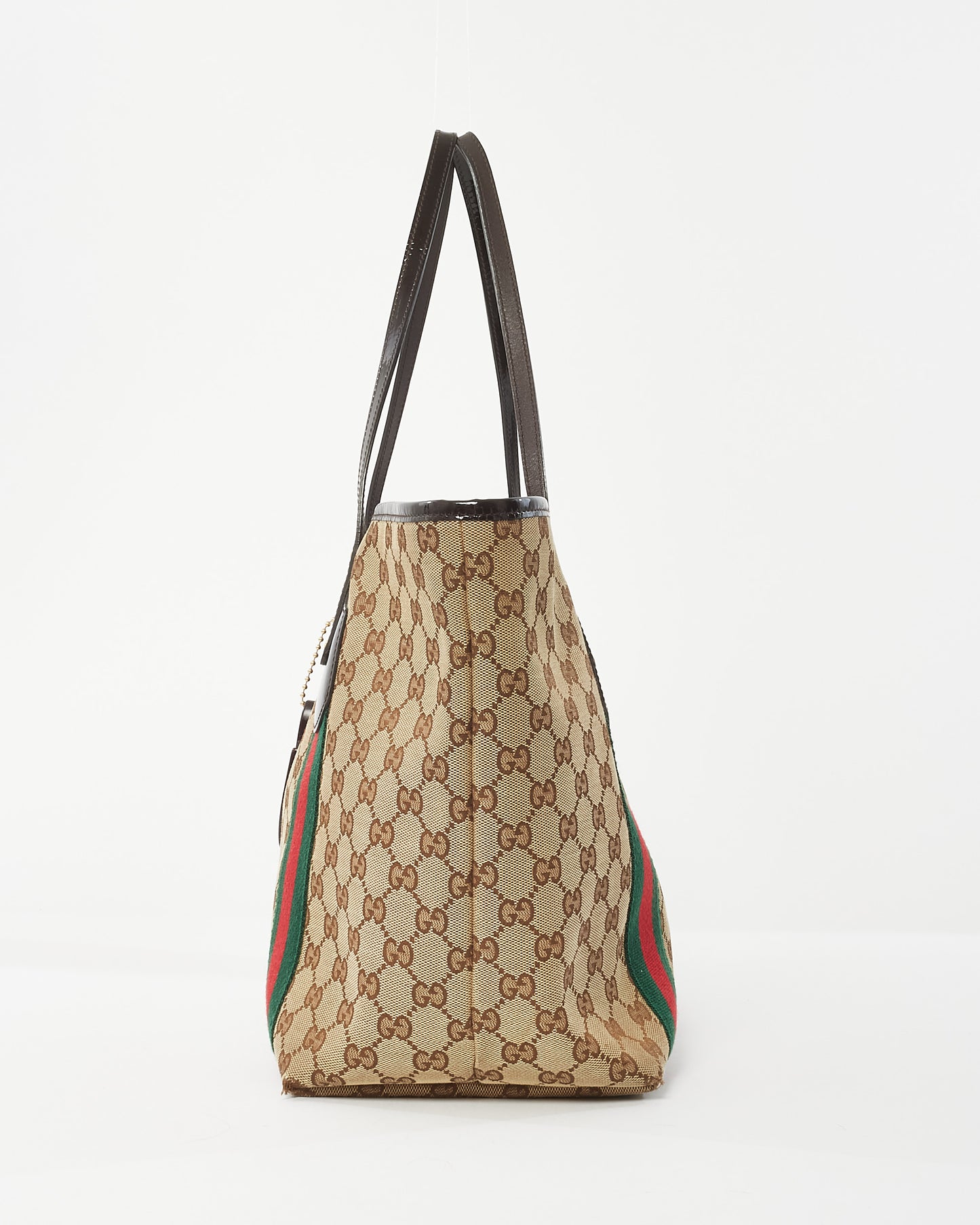 Gucci Beige 
Brown GG Monogram Canvas Ophidia Shopping Tote w/ Charms