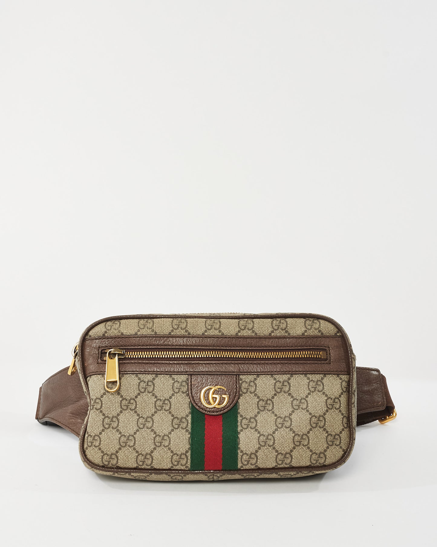 Gucci Monogram Coated Canvas Ophidia Web Belt Bag