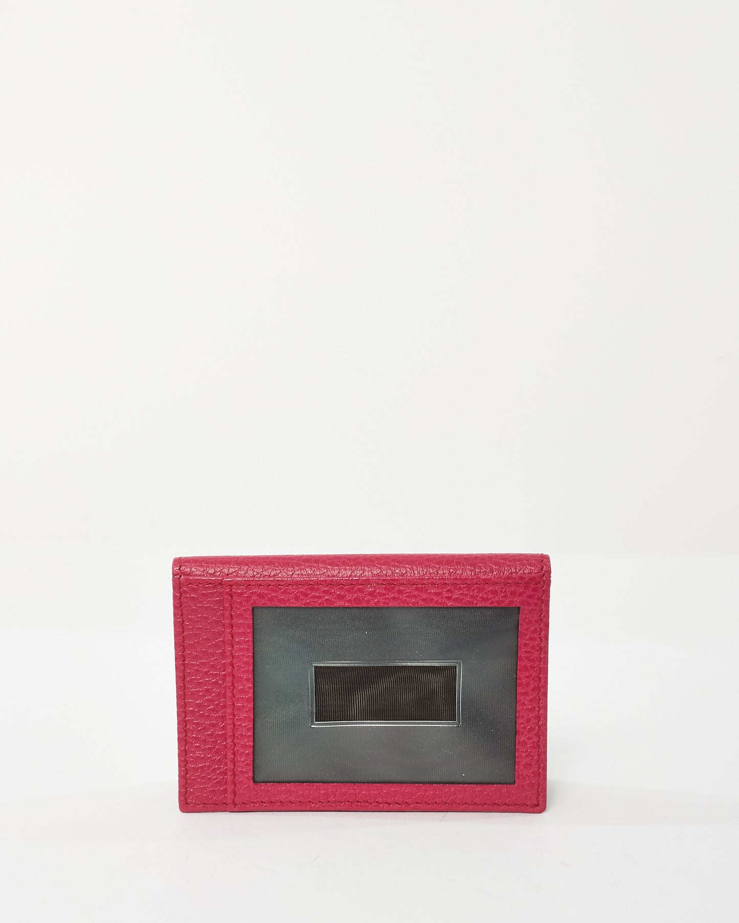 Gucci Fuchsia Calfskin Leather Logo Card Case Wallet