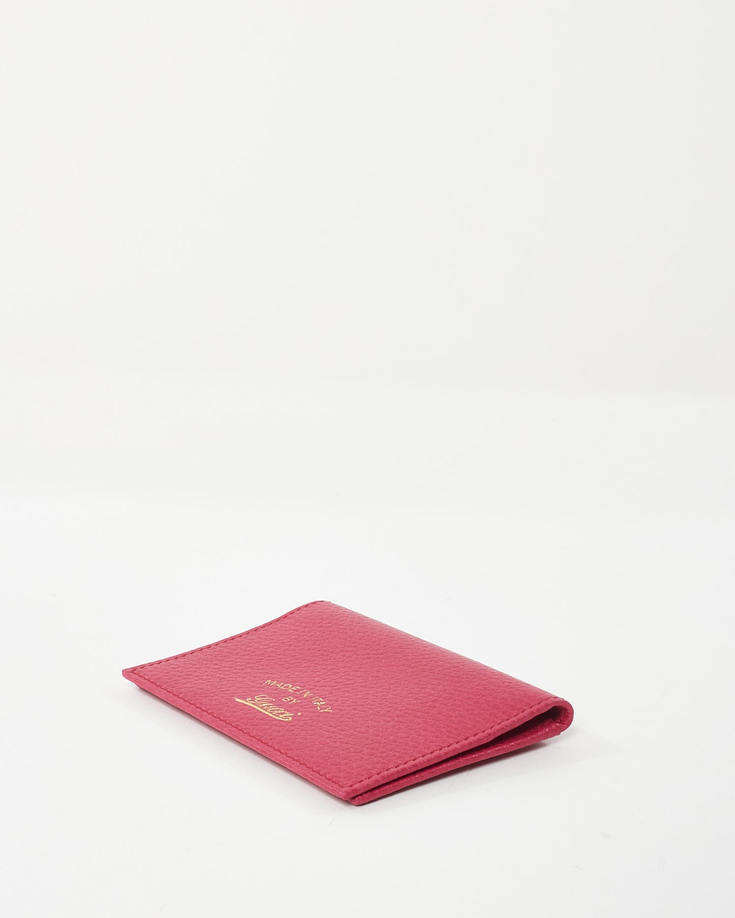 Gucci Fuchsia Calfskin Leather Logo Card Case Wallet