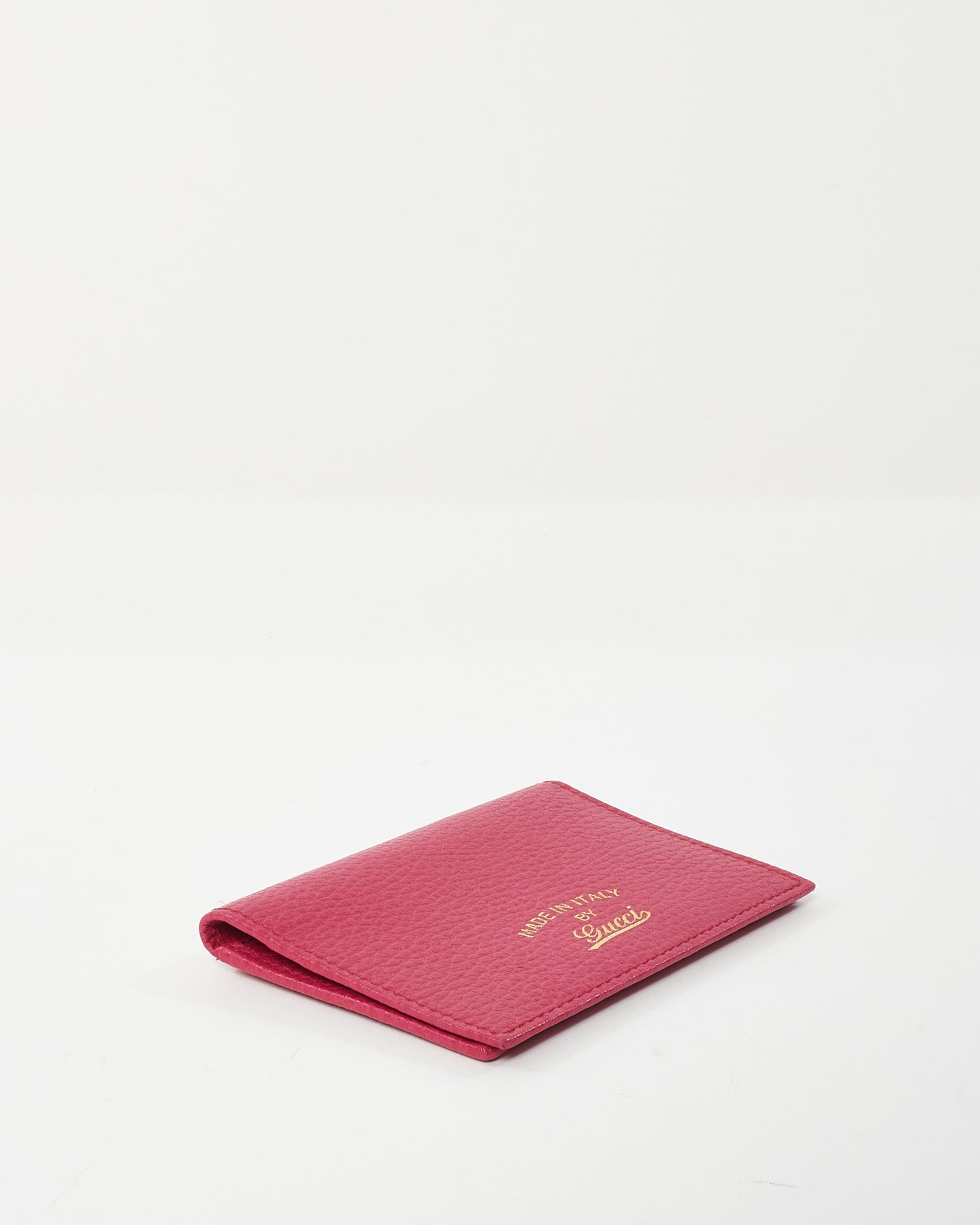 Gucci Fuchsia Calfskin Leather Logo Card Case Wallet