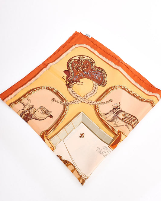 Hermès Orange "Grand Appart" Silk Scarf