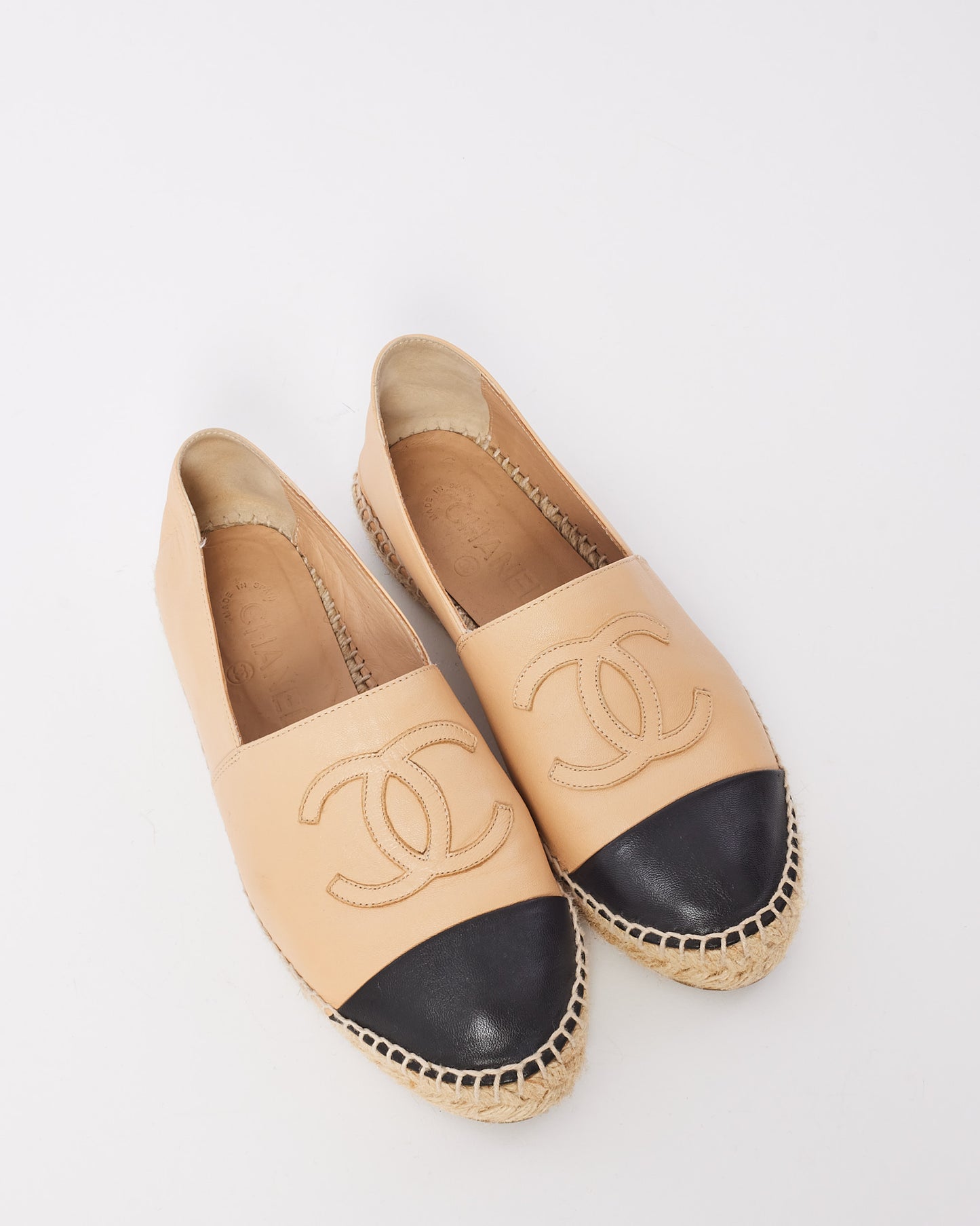 Espadrilles en cuir beige Chanel - 37