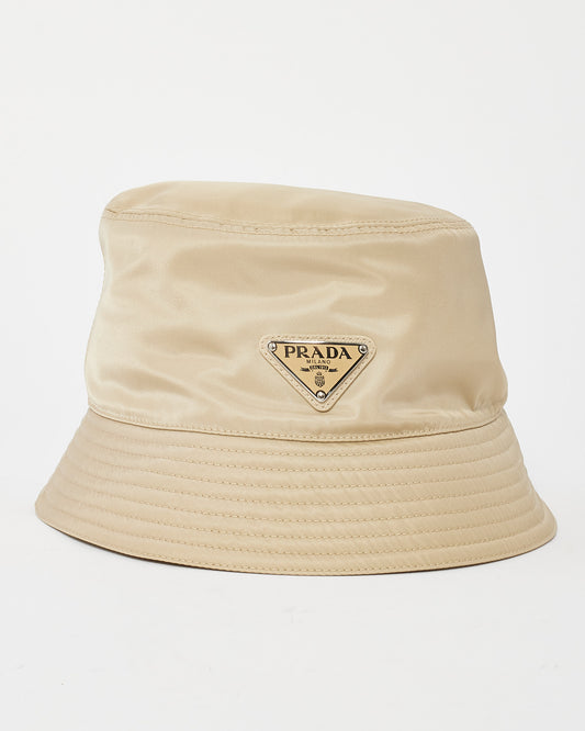 Prada Beige Nylon Bucket Hat - M