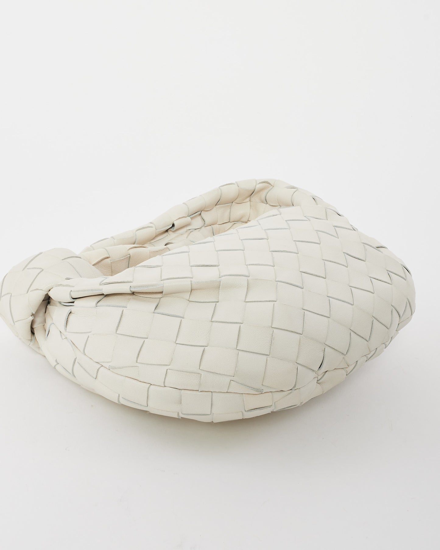 Bottega Veneta White Intrecciato Leather Mini Jodie Bag