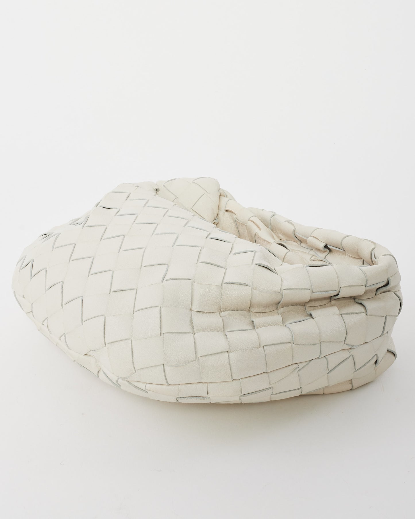 Bottega Veneta White Intrecciato Leather Mini Jodie Bag