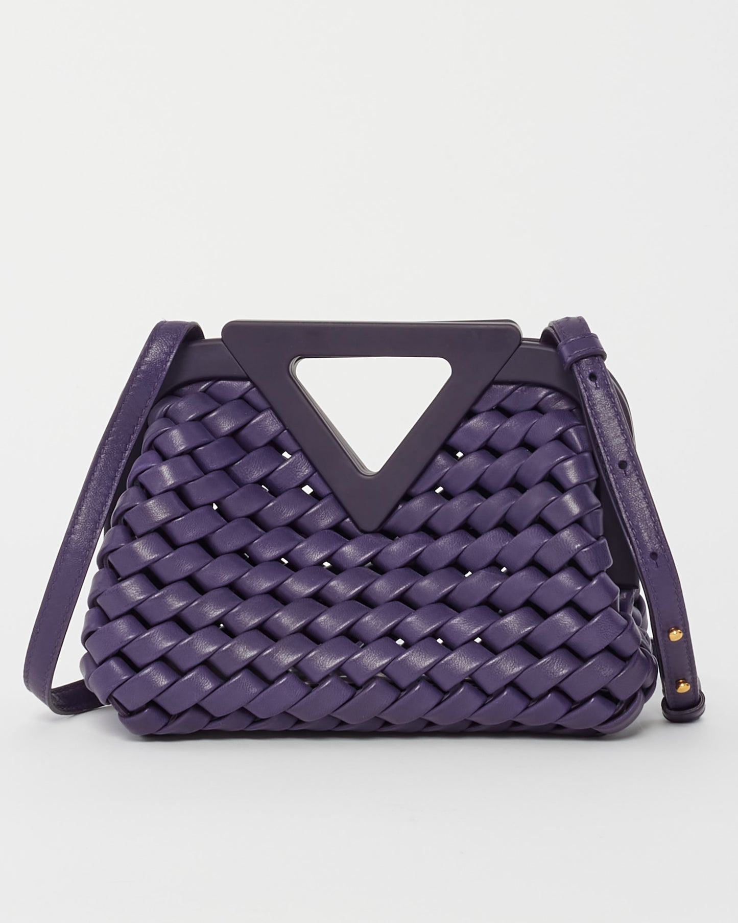 Bottega Veneta Mini sac Point en cuir intrecciato violet