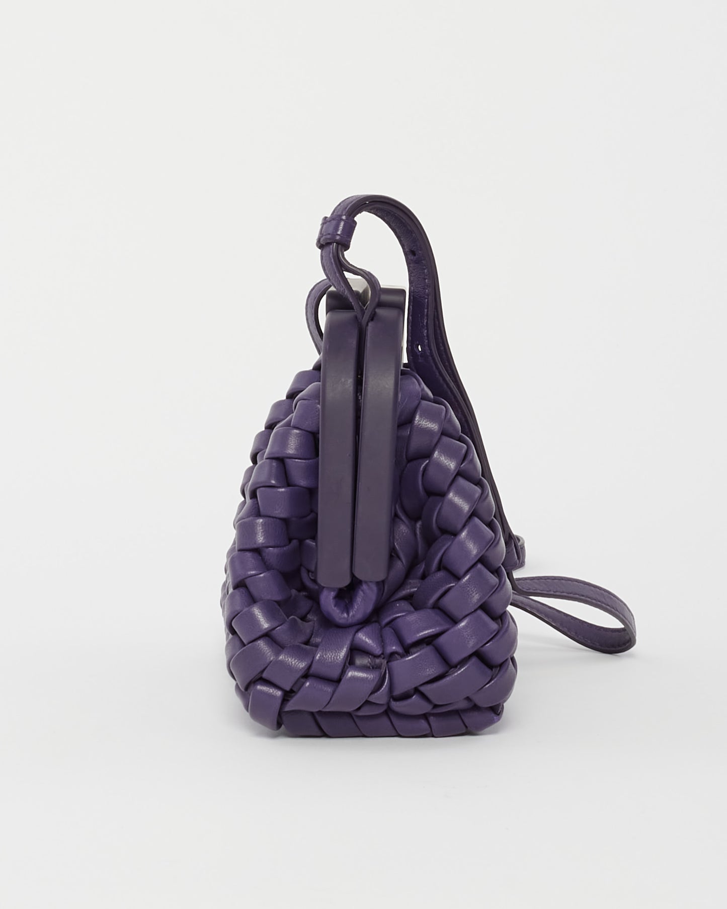 Bottega Veneta Mini sac Point en cuir intrecciato violet