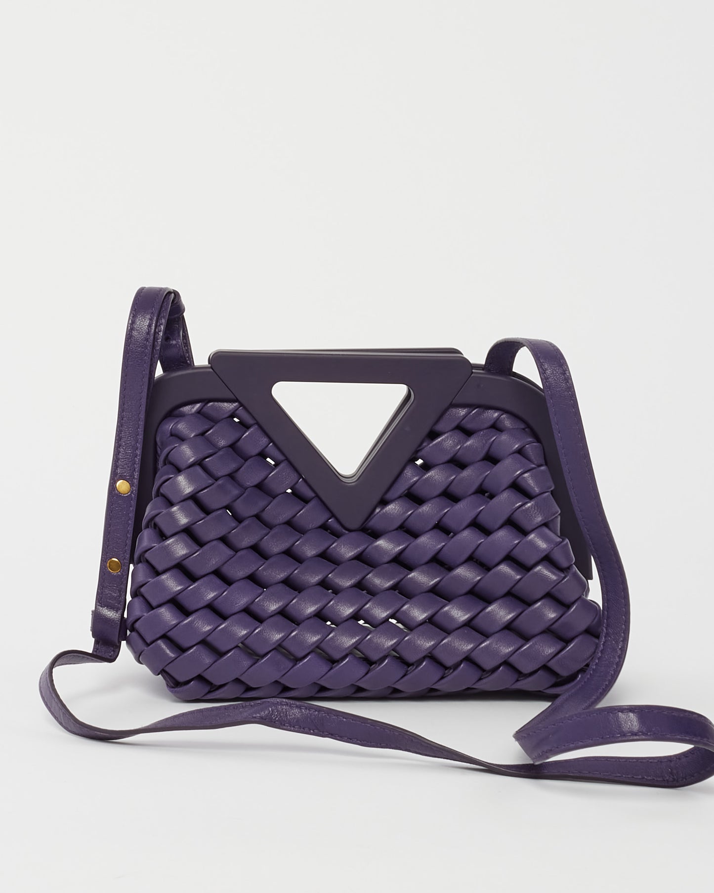 Bottega Veneta Mini sac Point en cuir intrecciato violet