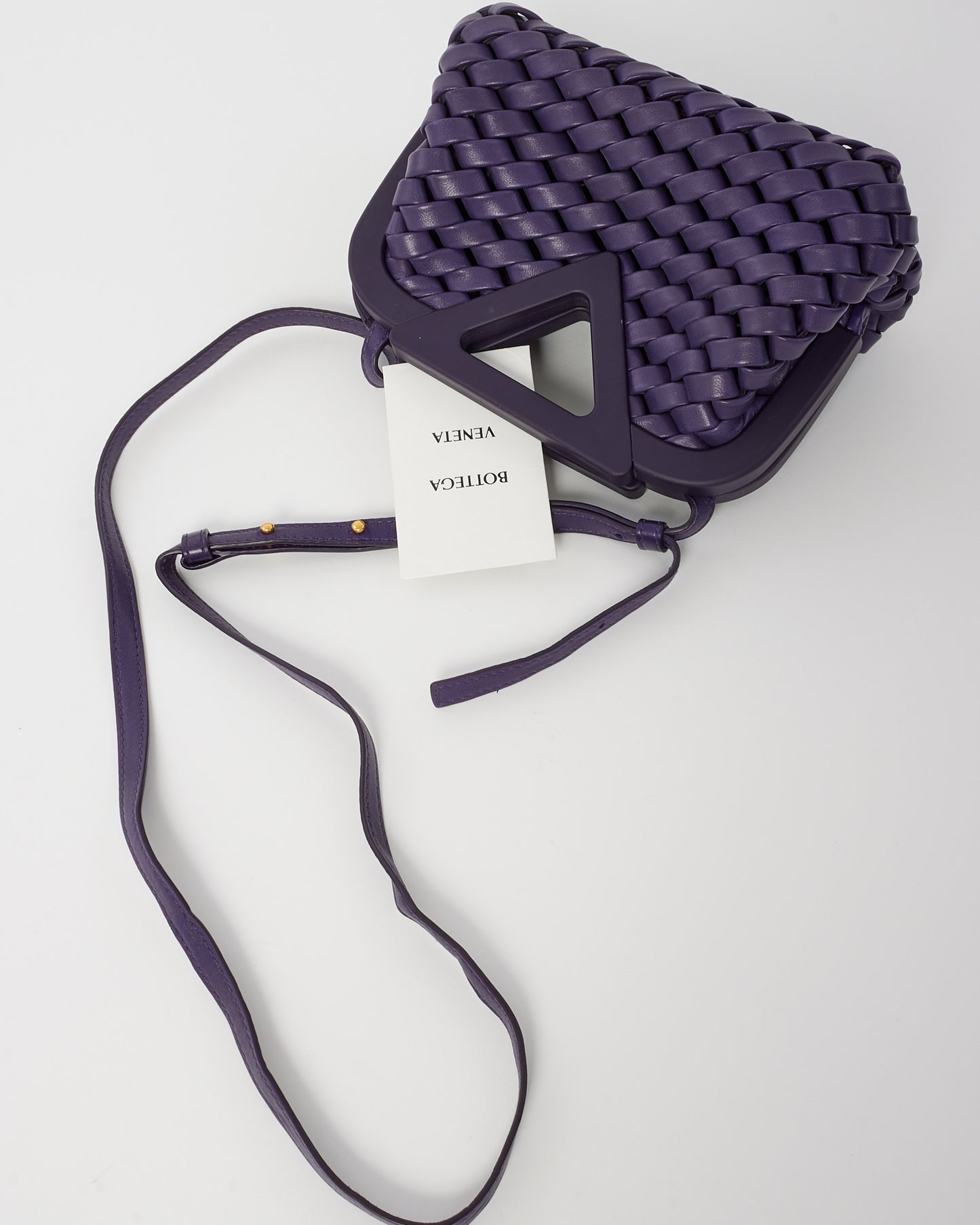 Bottega Veneta Mini sac Point en cuir intrecciato violet