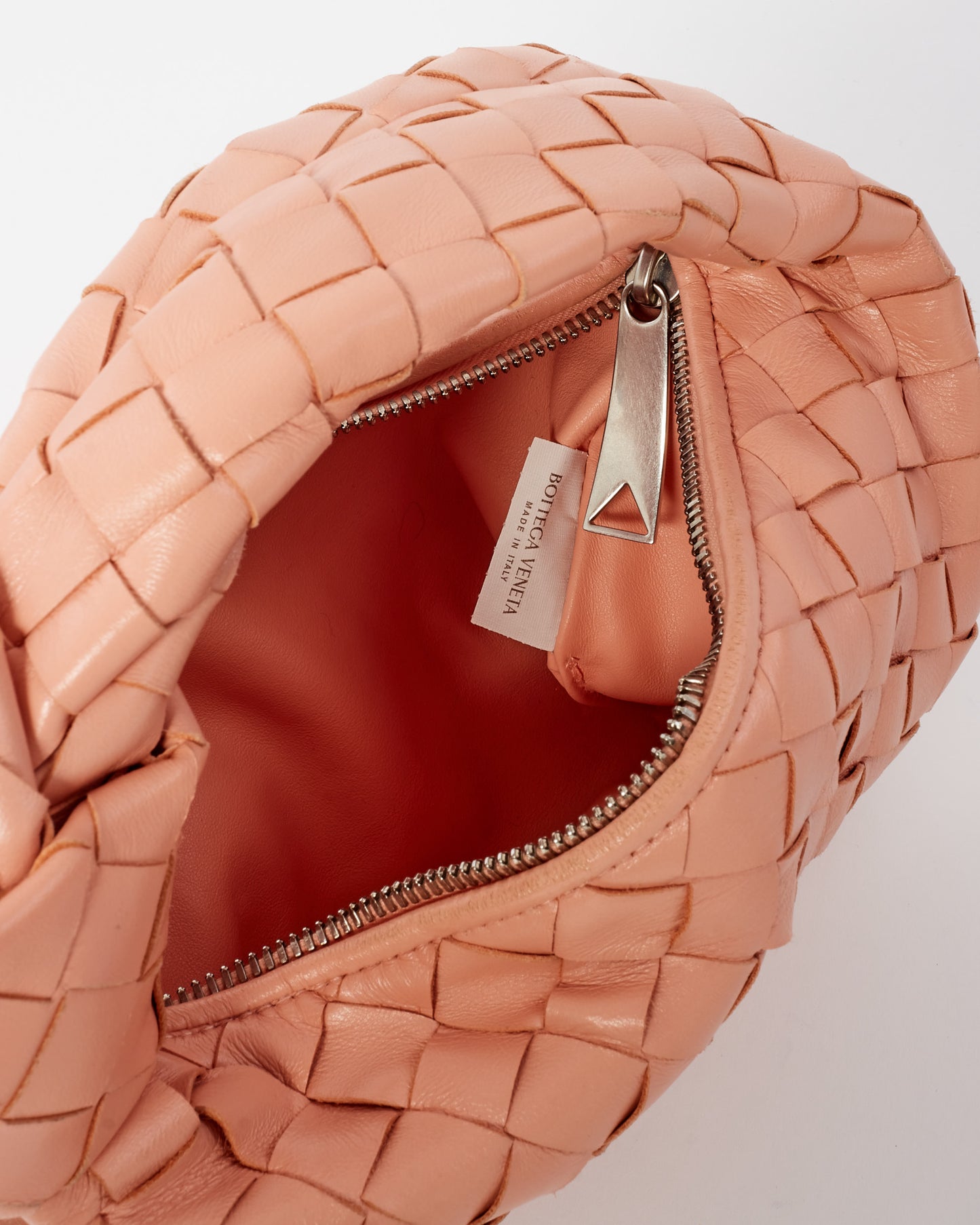 Bottega Veneta Peach Intrecciato Leather Mini Jodie