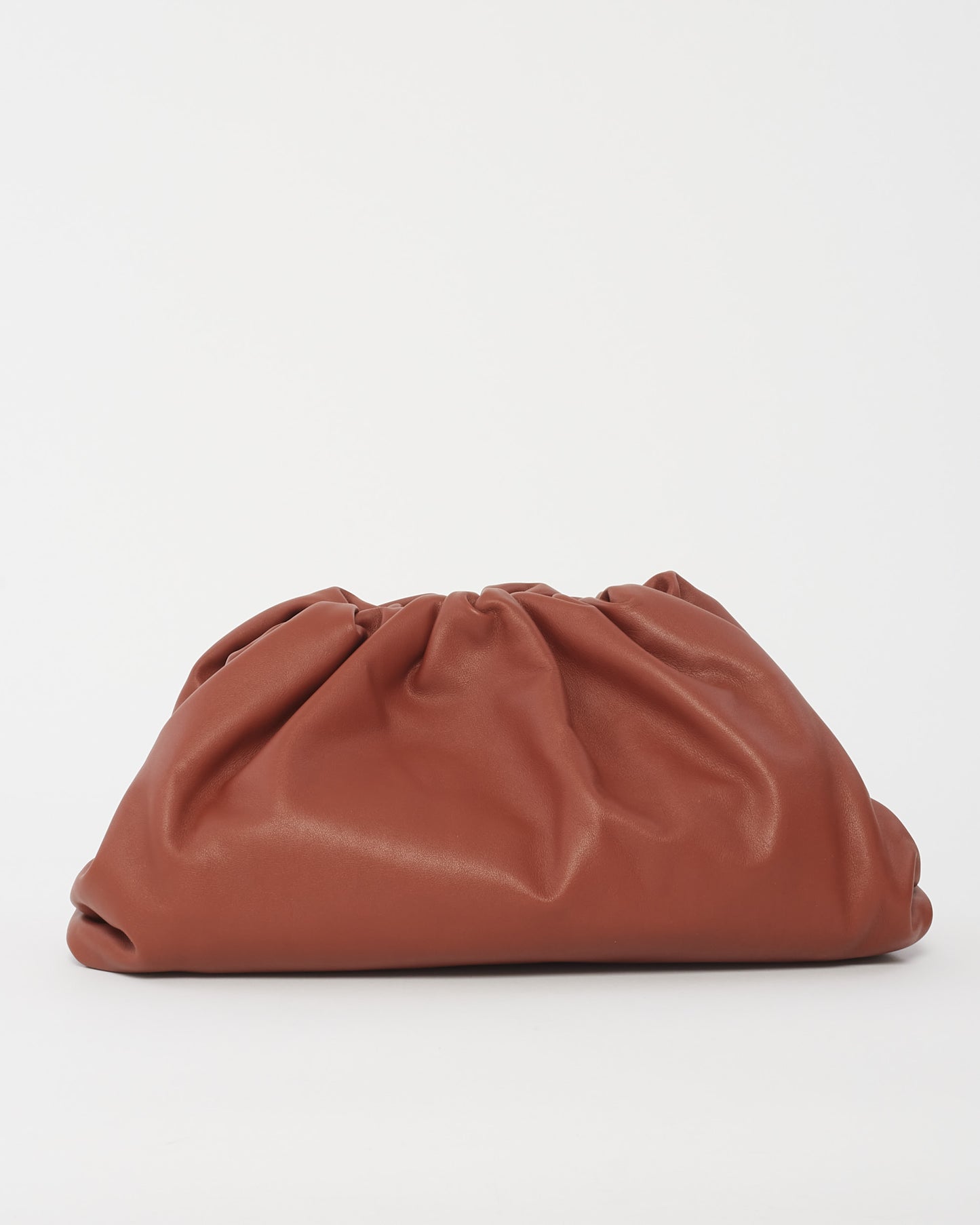 Bottega Veneta Rust Leather The Pouch Clutch Bag