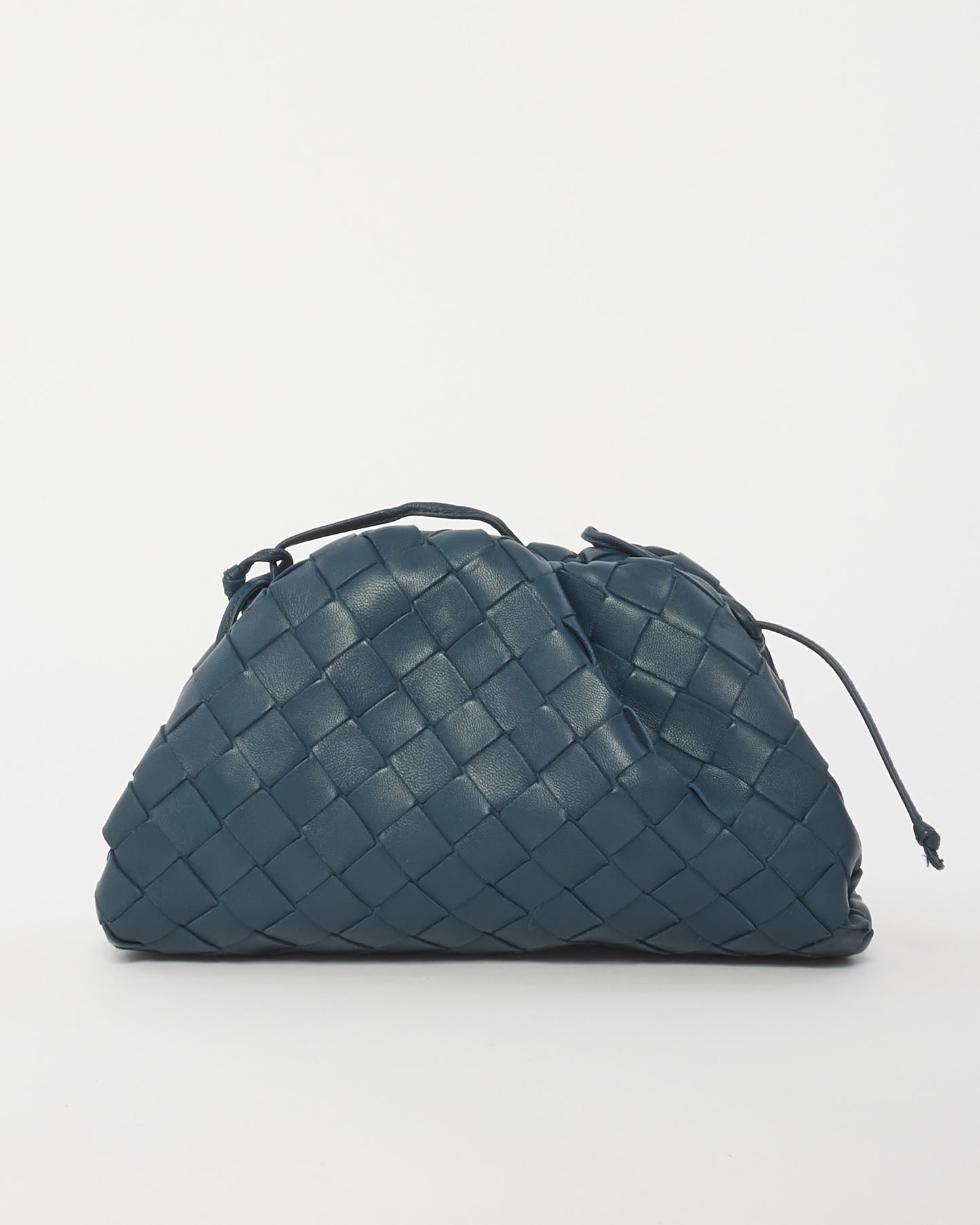 Bottega Veneta Navy Blue Intrecciato Leather Mini Pouch Crossbody