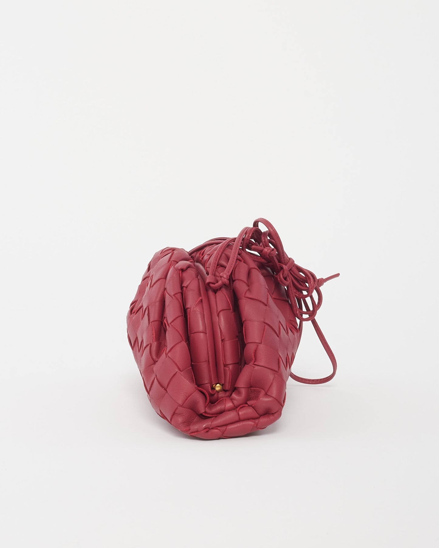 Bottega Veneta Raspberry Intrecciato Mini Pouch Crossbody Bag