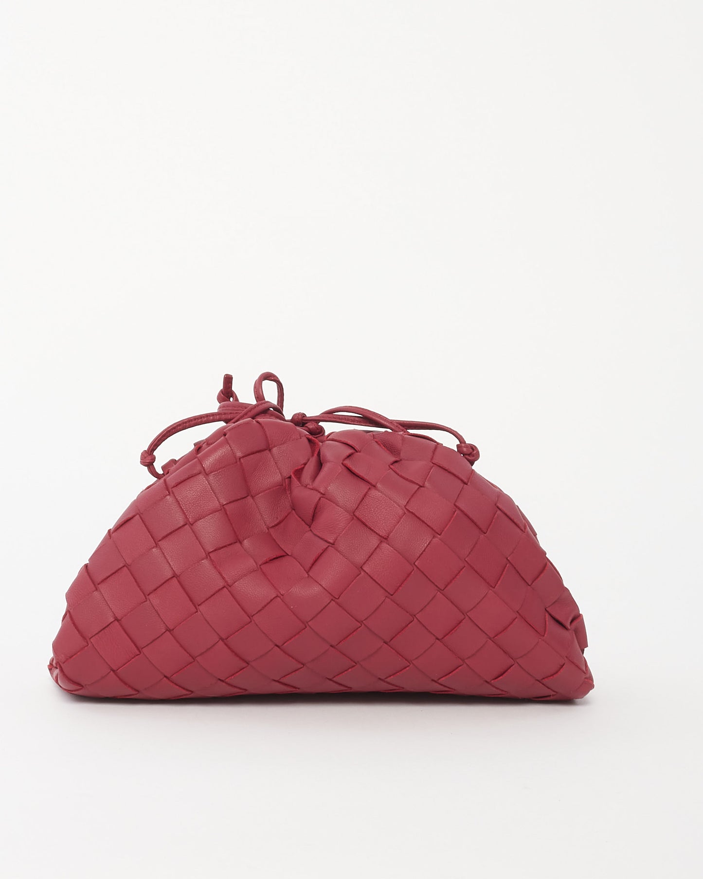 Bottega Veneta Raspberry Intrecciato Mini Pouch Crossbody Bag