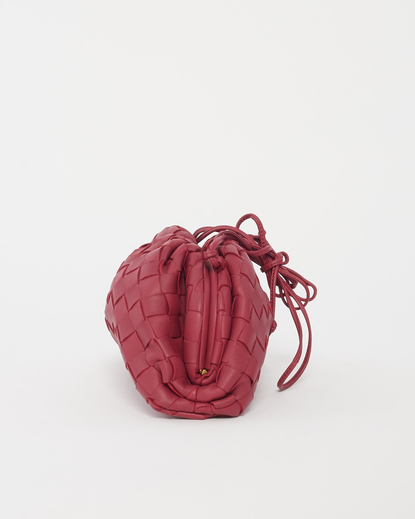 Bottega Veneta Raspberry Intrecciato Mini Pouch Crossbody Bag