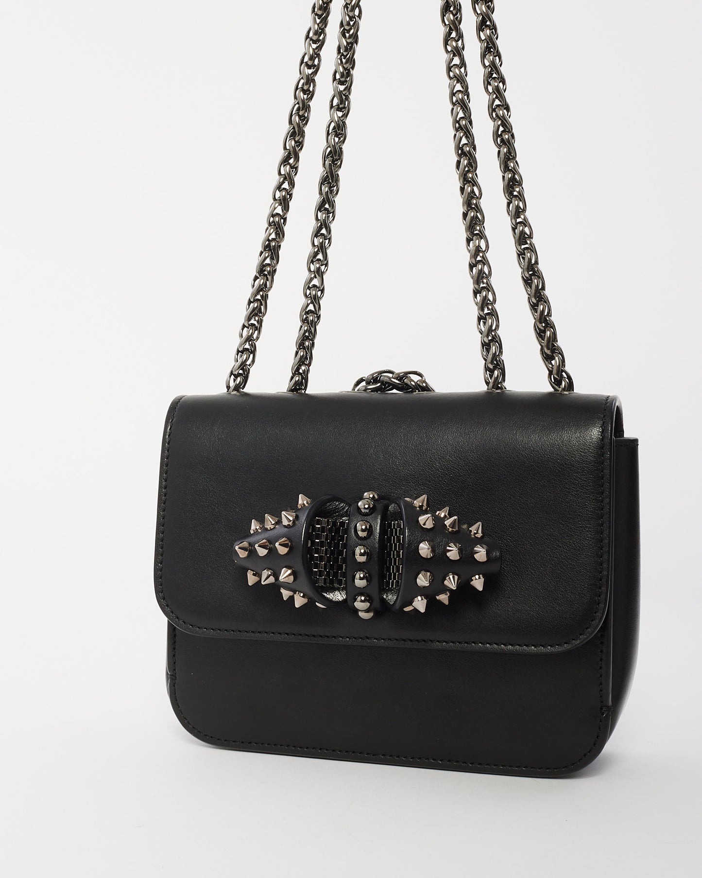 Christian Louboutin Black Leather Sweet Charity Crossbody Bag