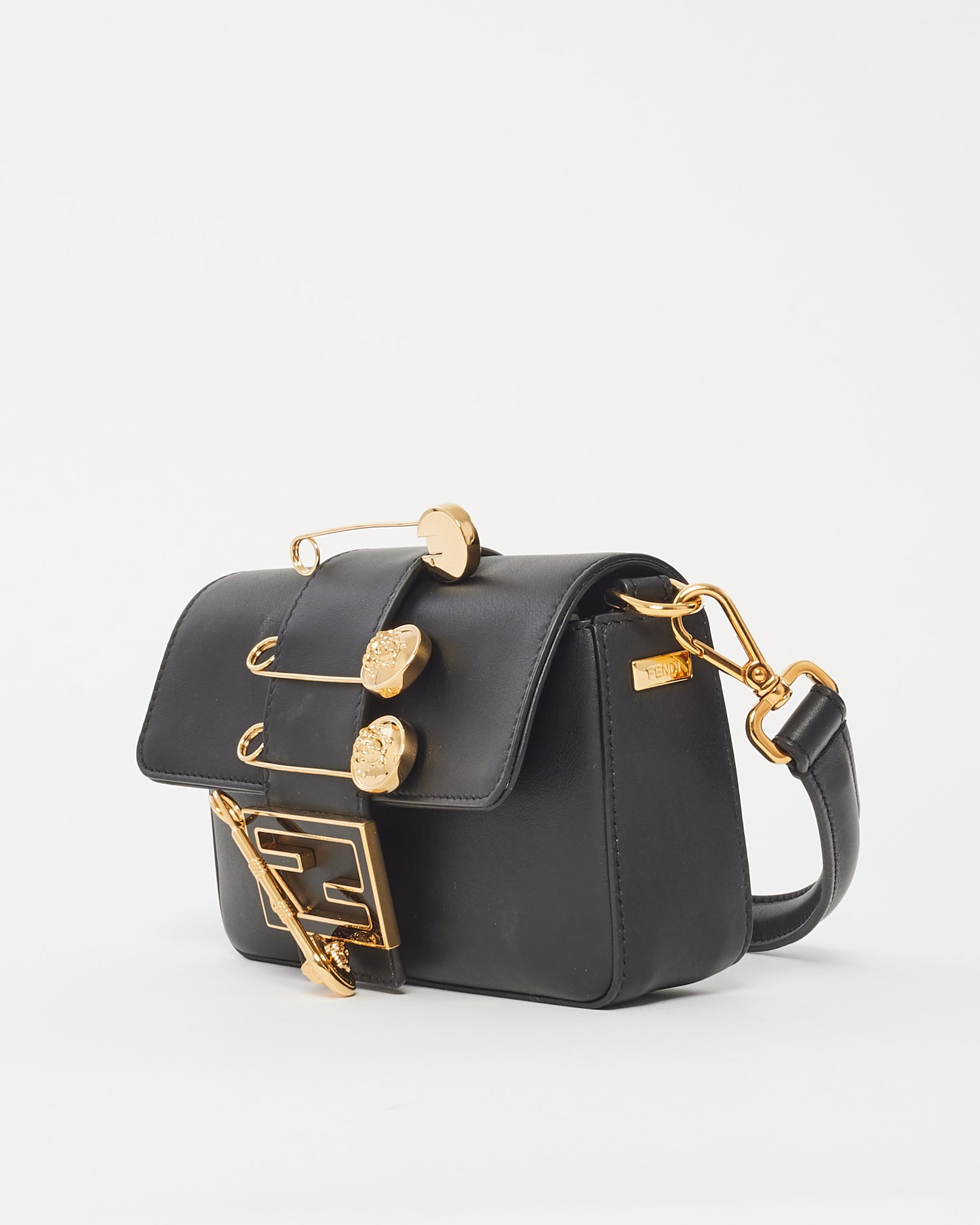 Fendi X Versace Vitello Seta Fendace Mini Brooch Baguette