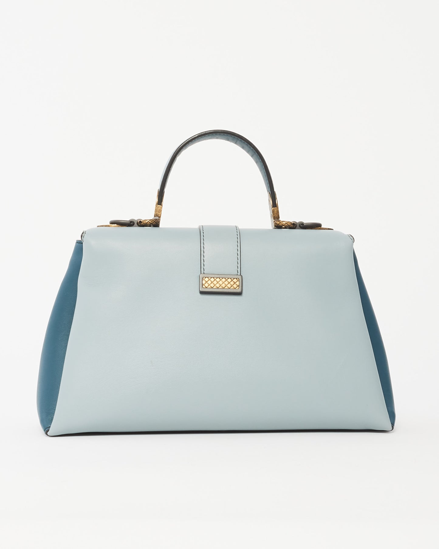 Bottega Veneta Blue Nappa Small Piazza Bag