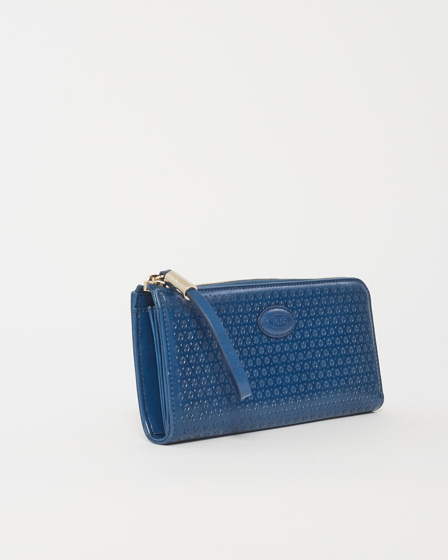 Tod
s Blue Zip Long Wallet