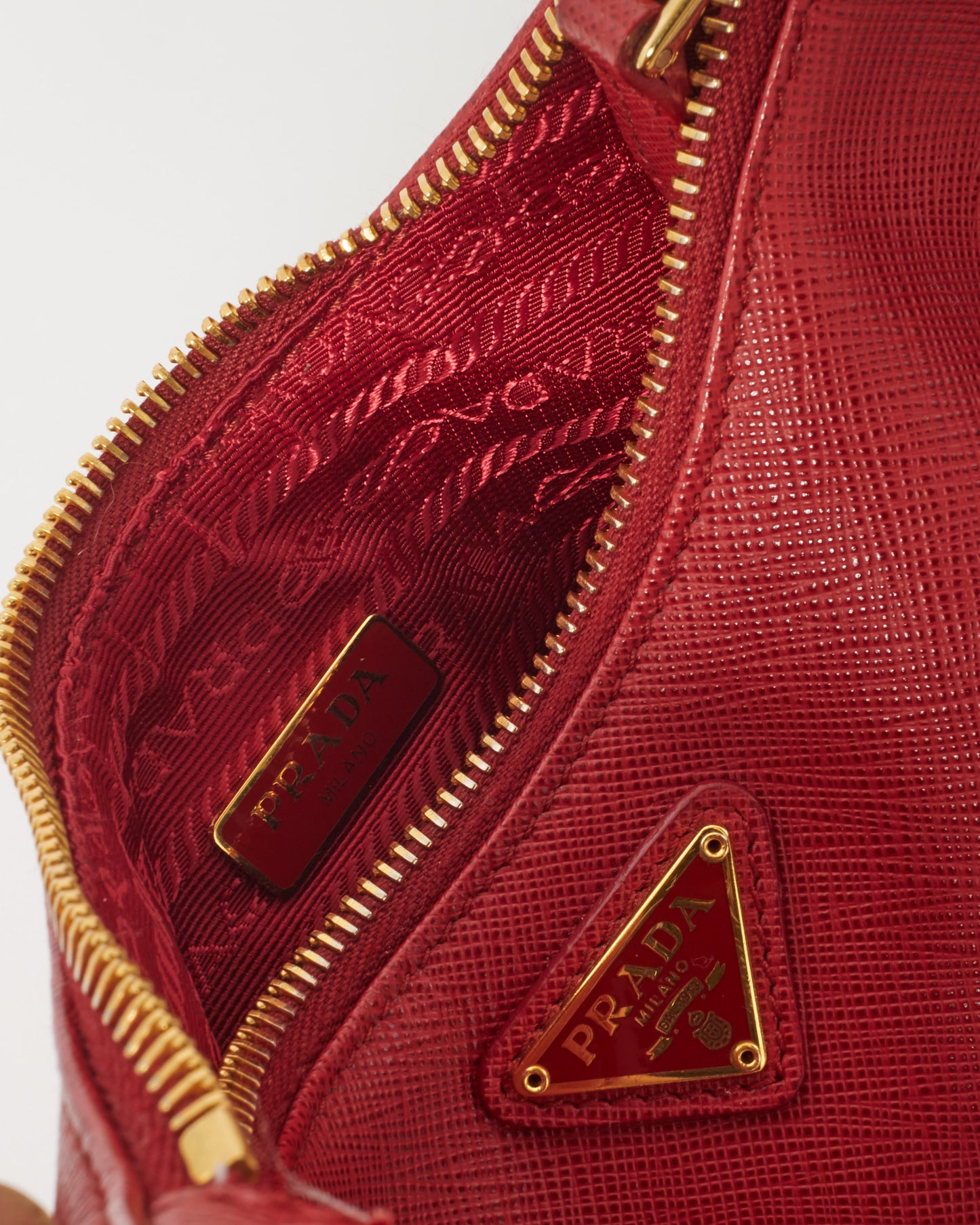 Prada Red Saffiano Leather Re-Edition 2005 Saffiano Bag