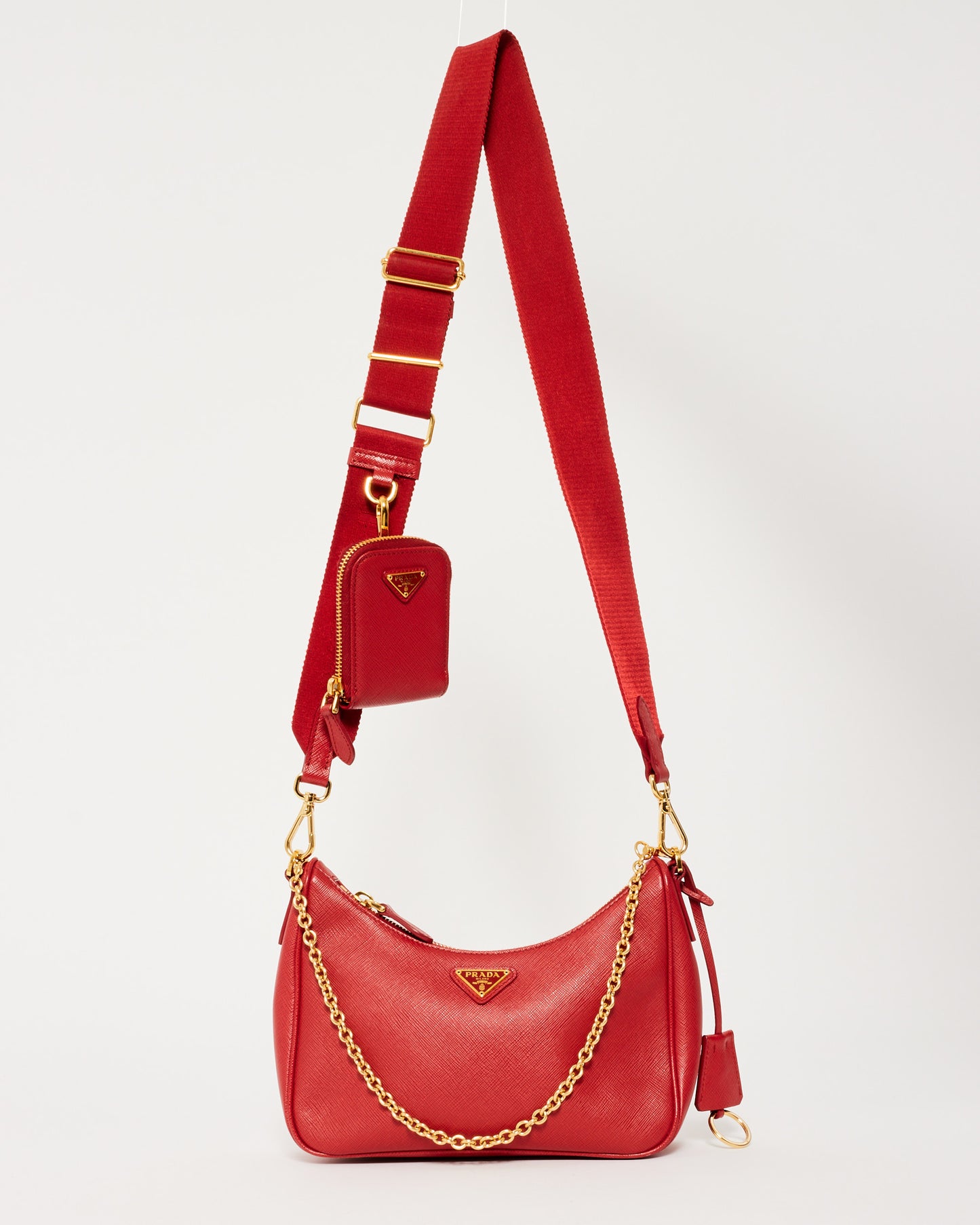 Prada Red Saffiano Leather Re-Edition 2005 Saffiano Bag