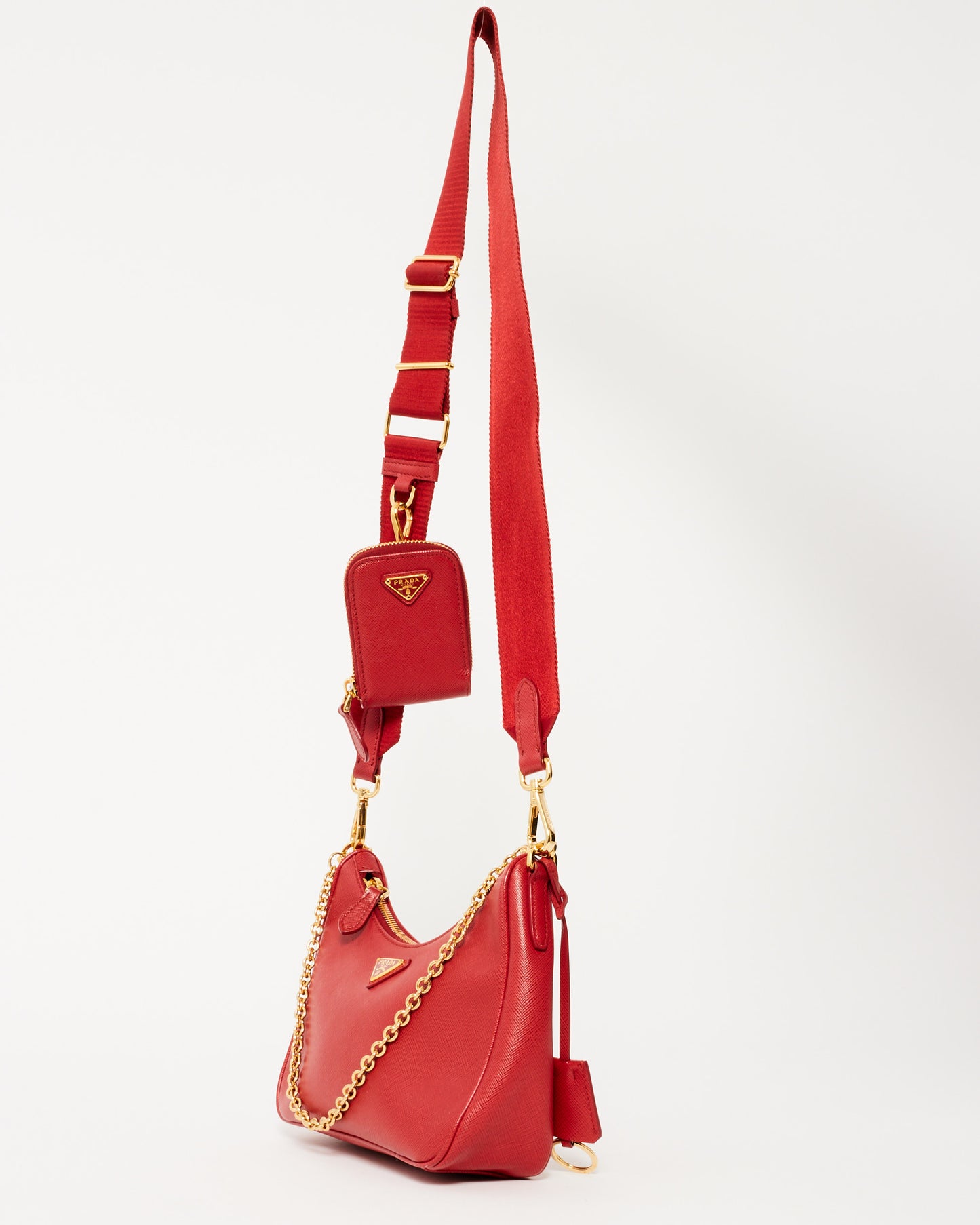 Prada Red Saffiano Leather Re-Edition 2005 Saffiano Bag