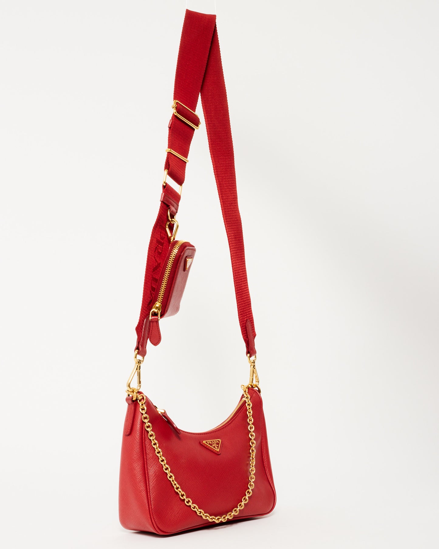 Prada Red Saffiano Leather Re-Edition 2005 Saffiano Bag